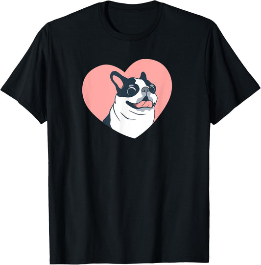 Cute Boston Terrier Dog Love Women Kids T-Shirt - T-Shirt | Black