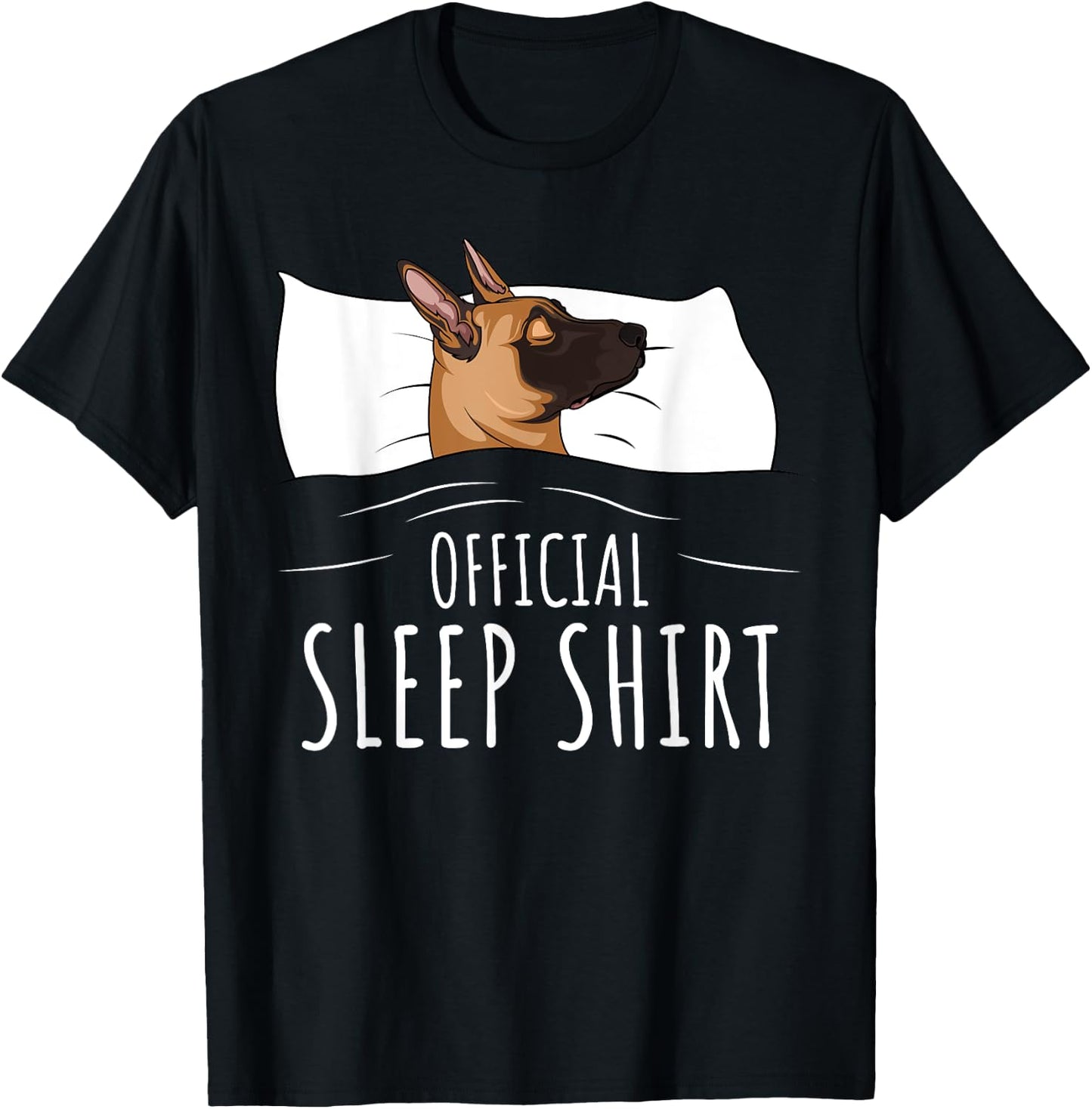 Official Sleep Shirt Malinois Dog T-Shirt - T-Shirt | Black