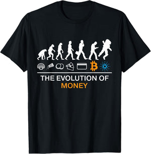 The Evolution Of Money Funny Bitcoin Cardano To The Moon T-Shirt - T-Shirt | Black