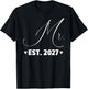 Mr Est. 2027 Just Married Couple Wedding Party Mrs T-Shirt - T-Shirt | Black