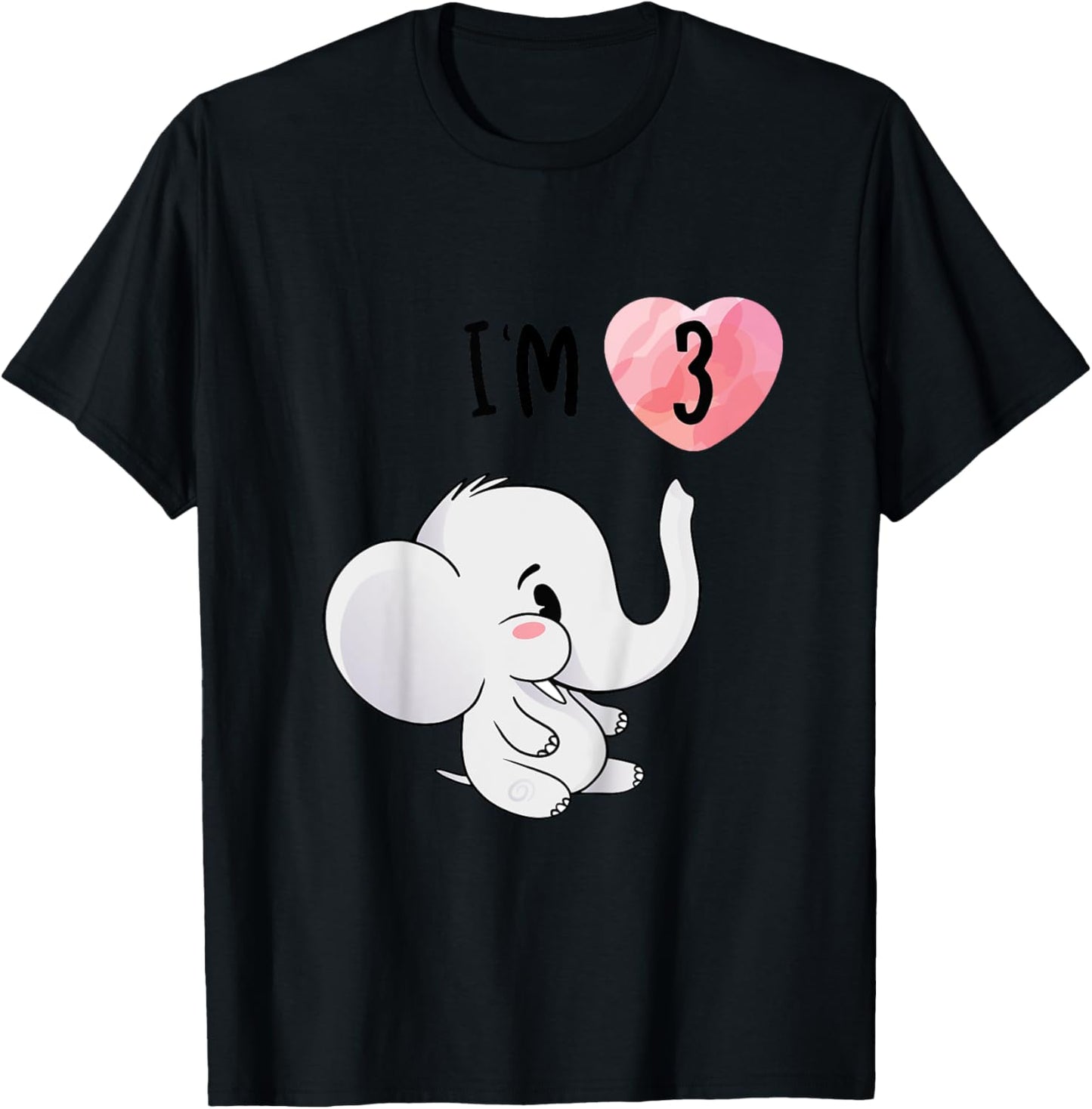 Elephant Birthday Shirt 3 Years Old Birthday Outfit Kids T-Shirt - T-Shirt | Black