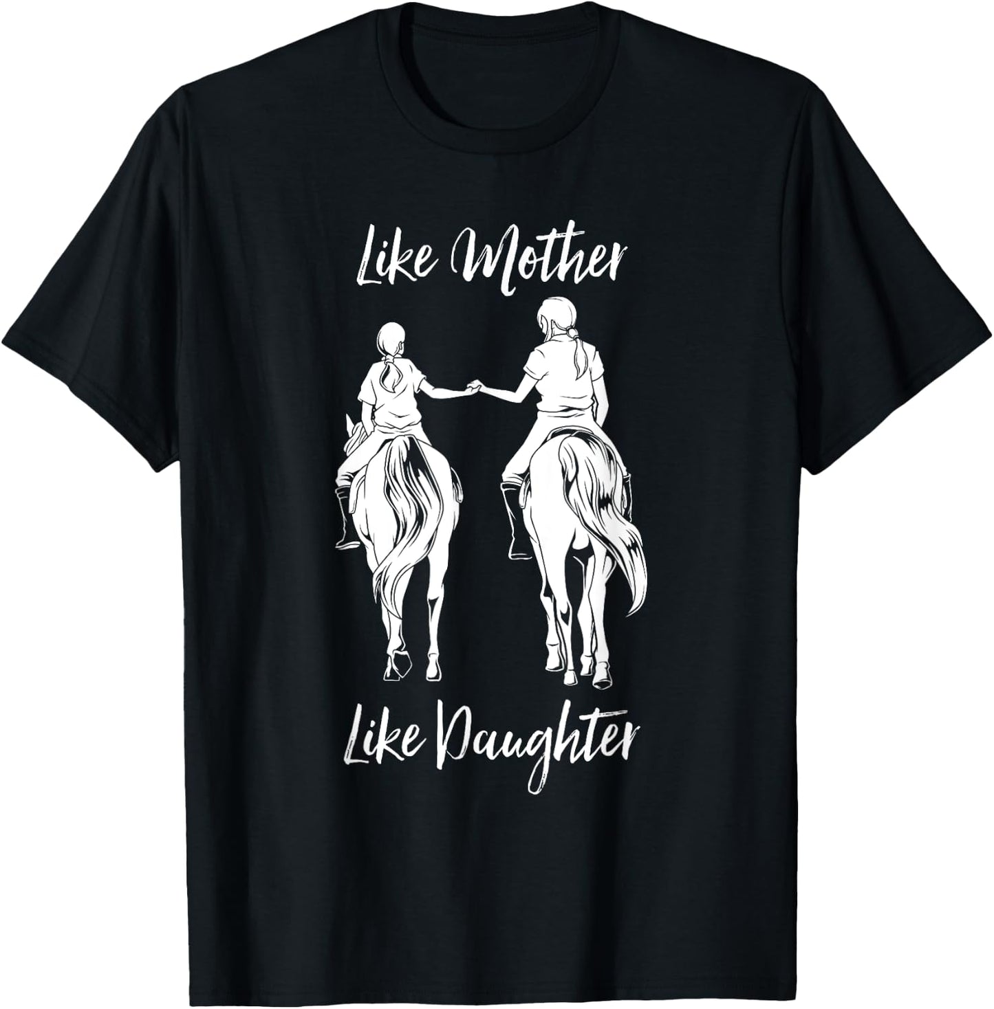 Horse Riding - Mom and Daughter T-Shirt - T-Shirt | Black