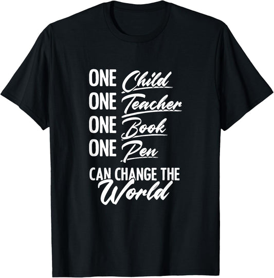 Malala Yousafzai Inspiration Quotes Malala T-Shirt - T-Shirt | Black