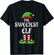 Sweetest Elf Family Matching Group Christmas T-Shirt - T-Shirt | Black