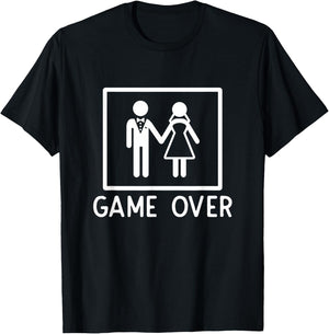 Game Over Funny Wedding Gift - Bachelor Party T-Shirt - T-Shirt | Black