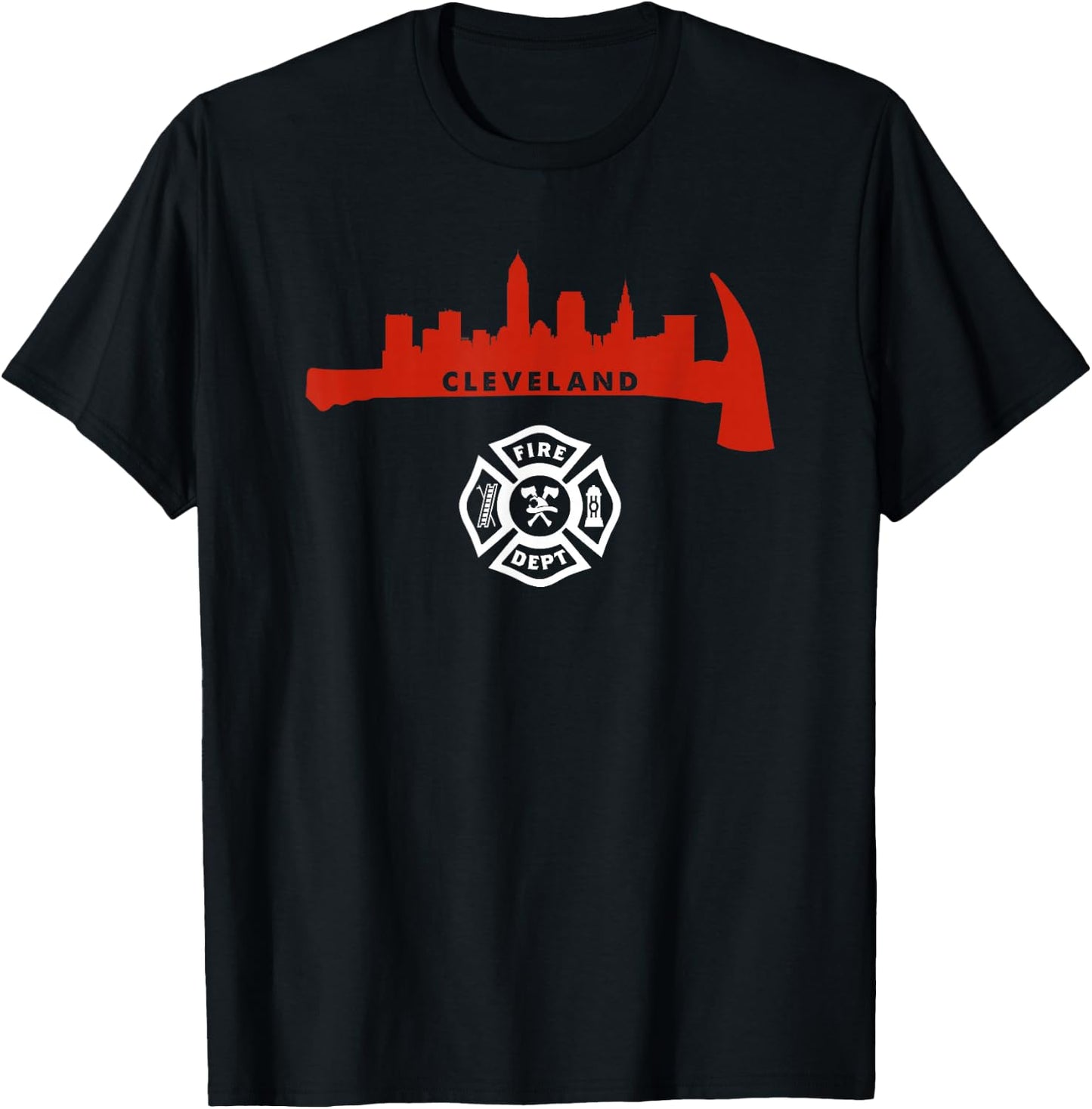 Cleveland Ohio Division of Fire Firefighter Rescue Uniform T-Shirt - T-Shirt | Black