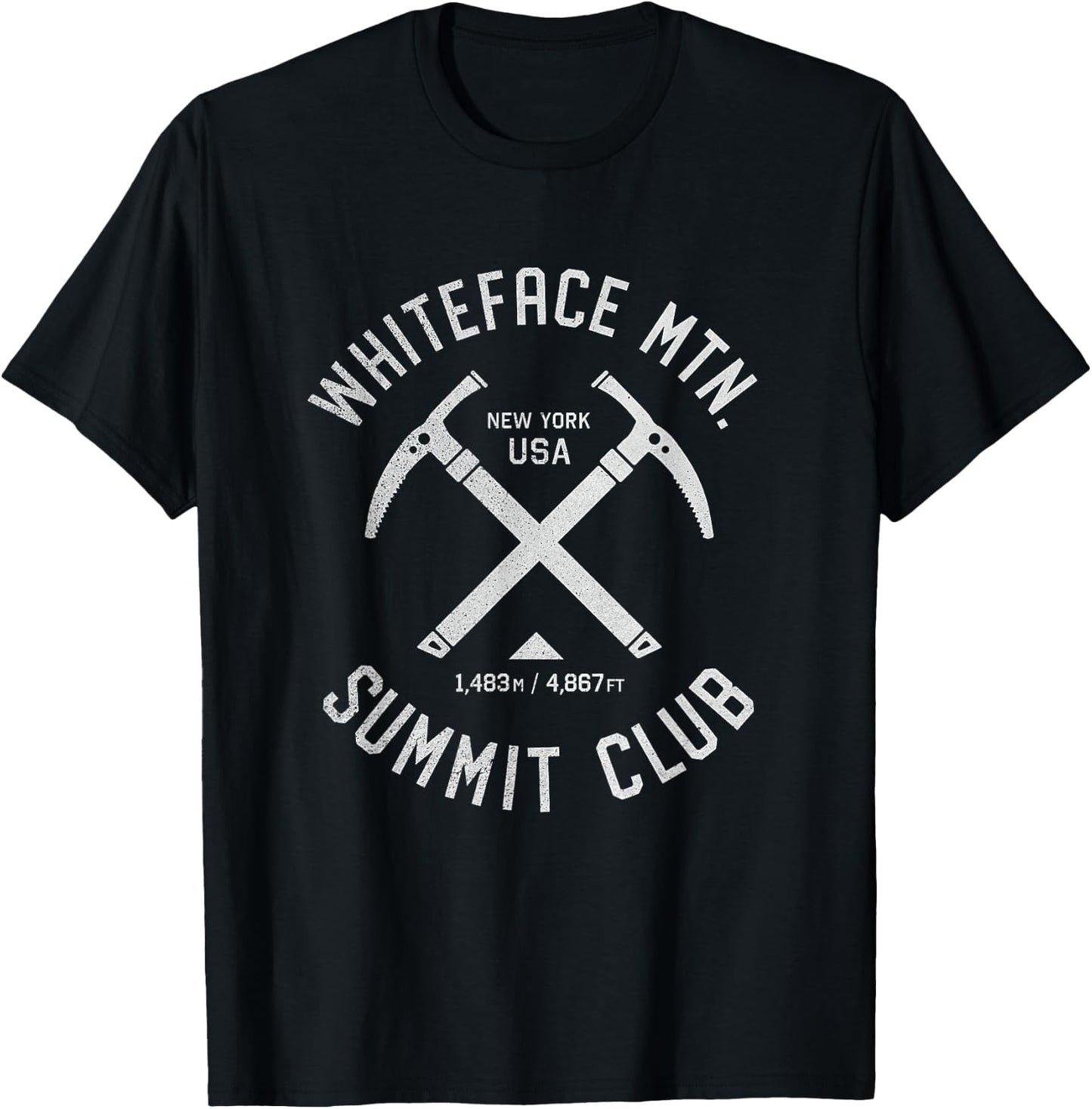 Whiteface Mountain Summit Club | I climbed Whiteface Mount T-Shirt - T-Shirt | Black