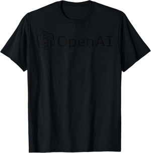 Nerdy OpenAI Artificial Intelligence Computer Programmer T-Shirt - T-Shirt | Black