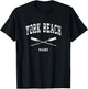 York Beach Maine Vintage Nautical Crossed Oars T-Shirt - T-Shirt | Black