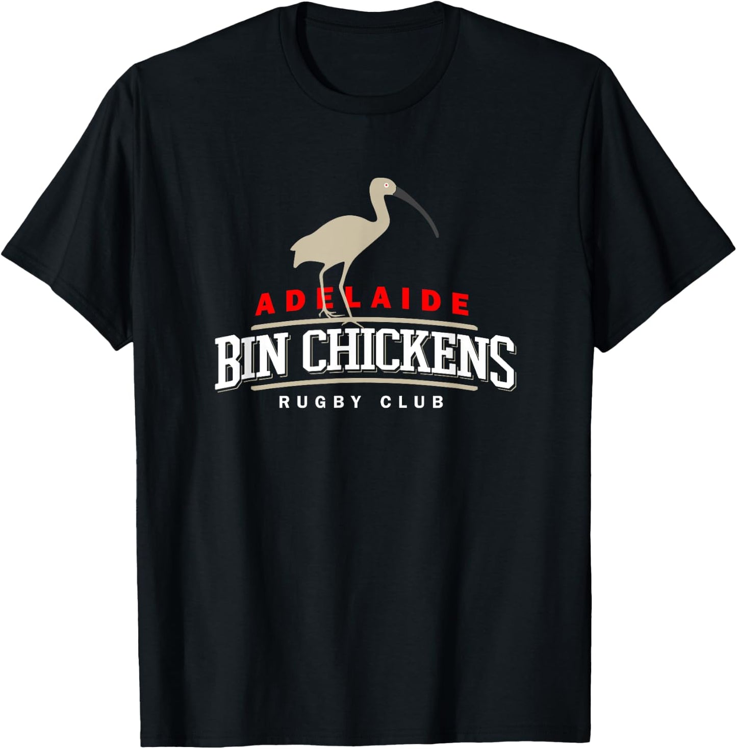 Adelaide Australia Bin Chickens Rugby Club Sports Logo T-Shirt - T-Shirt | Black