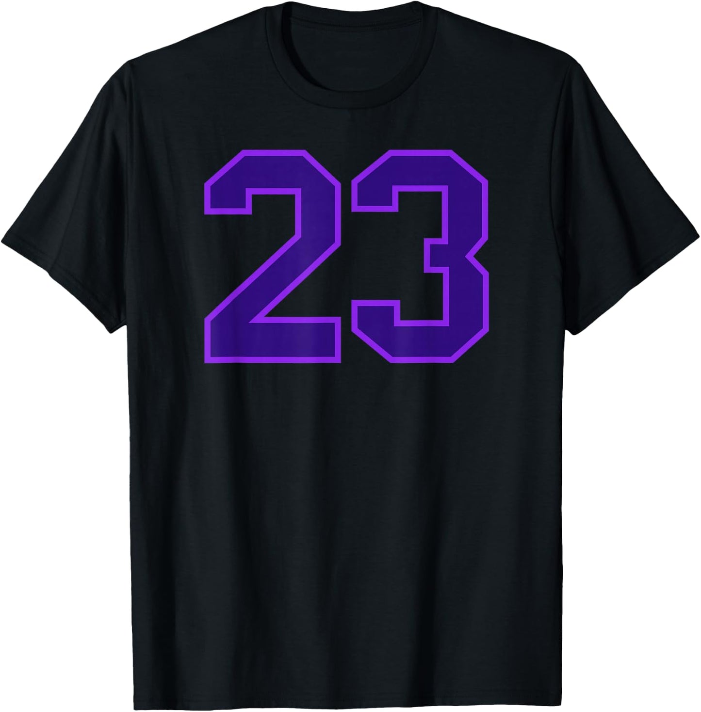 Purple Sports Team Number 23 T-Shirt - T-Shirt | Black