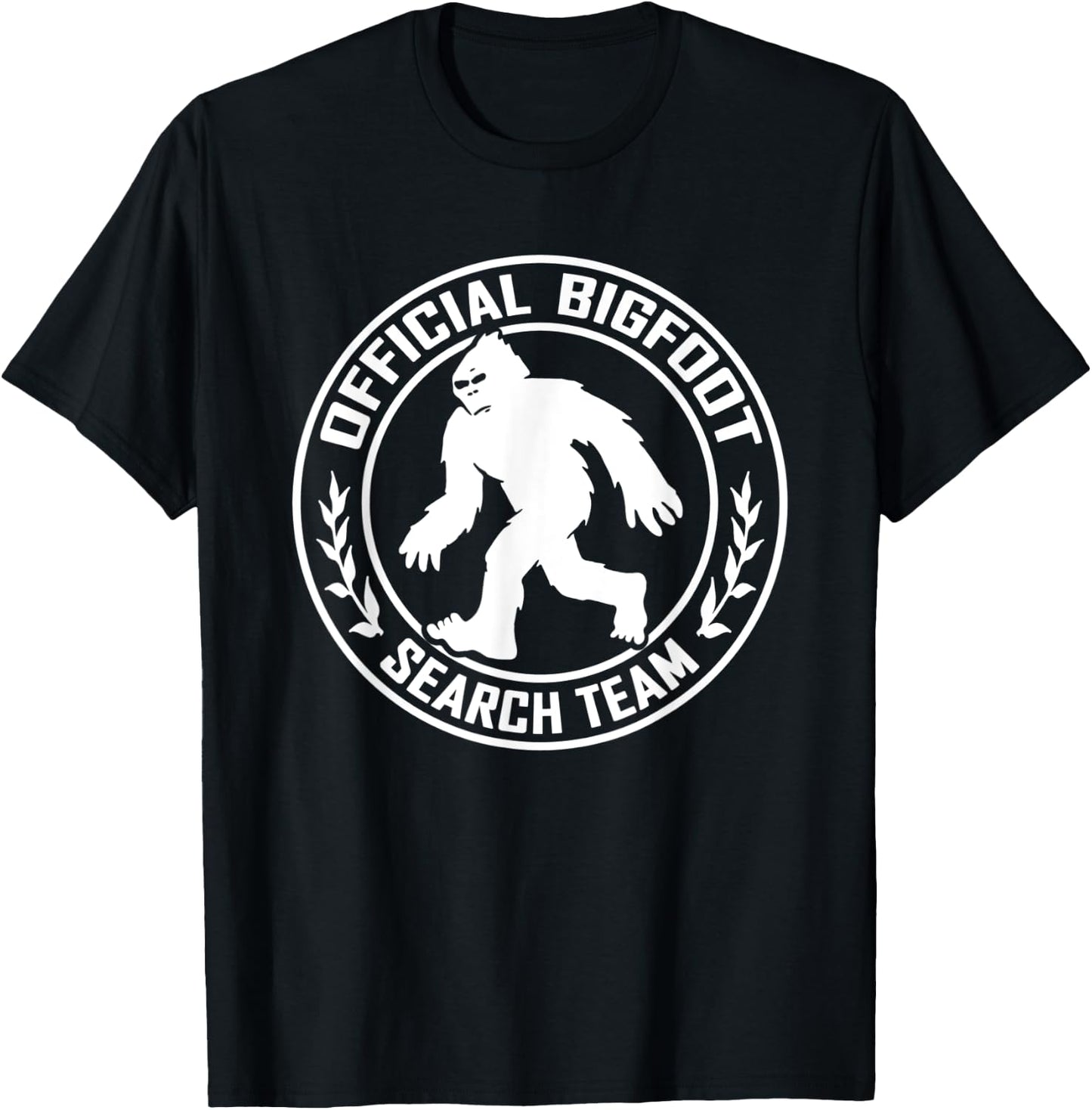Bigfoot Search Team Black Shirt Sasquatch Yeti Grassman T-Shirt - T-Shirt | Black
