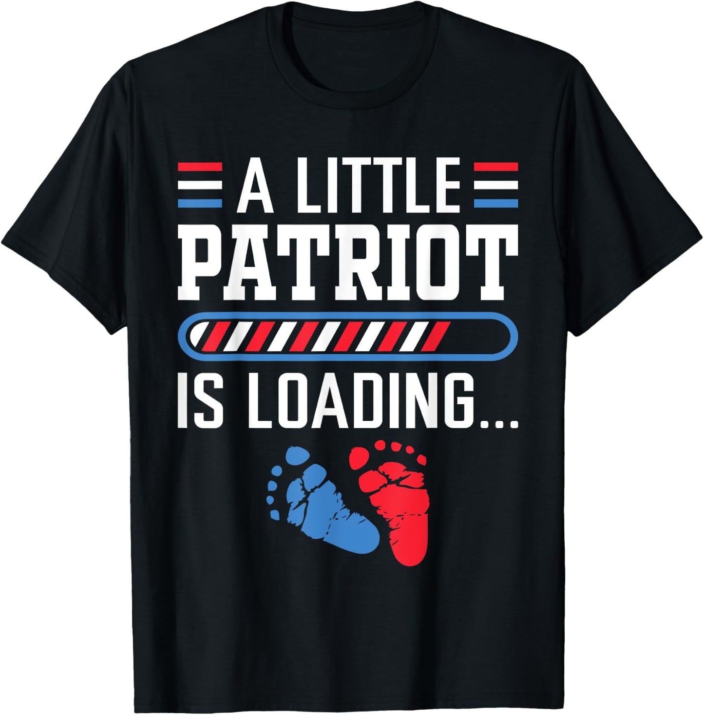 A Little Patriot Loading 4th of July Pregnancy Announcement T-Shirt - T-Shirt | Black
