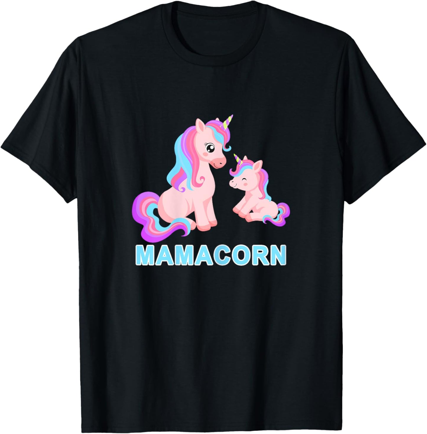 Kawaii Mamacorn Unicorn Mom Unicorn Mommy Loving Mama T-Shirt - T-Shirt | Black