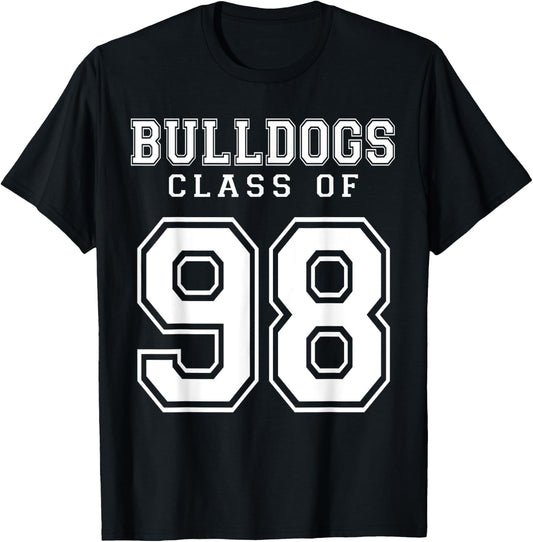 Class Of 1998 Bulldogs Custom Graduation Senior Personalized T-Shirt - T-Shirt | Black