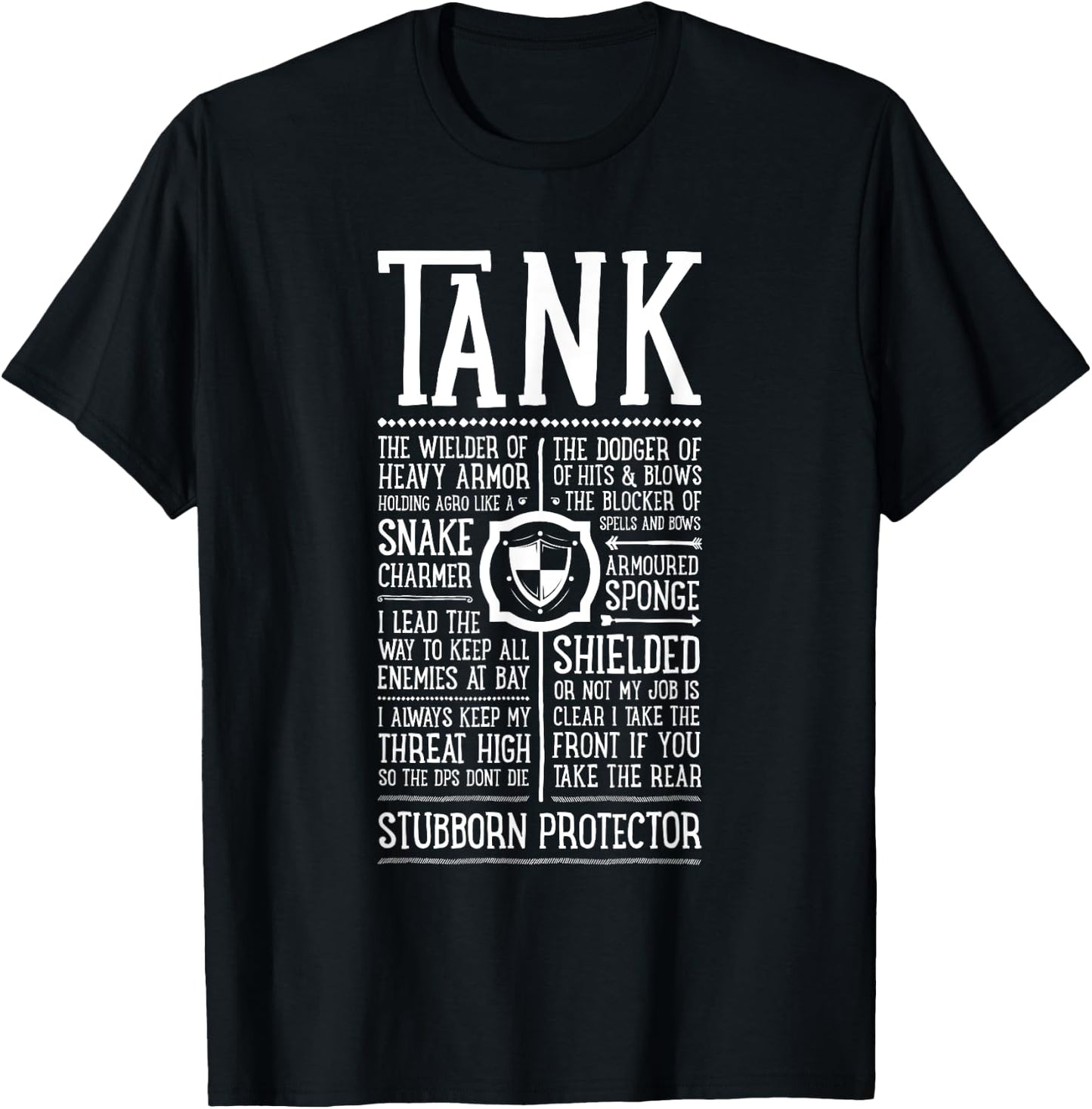 WoW Funny Tank Role Gaming Tanking T-Shirt - T-Shirt | Black