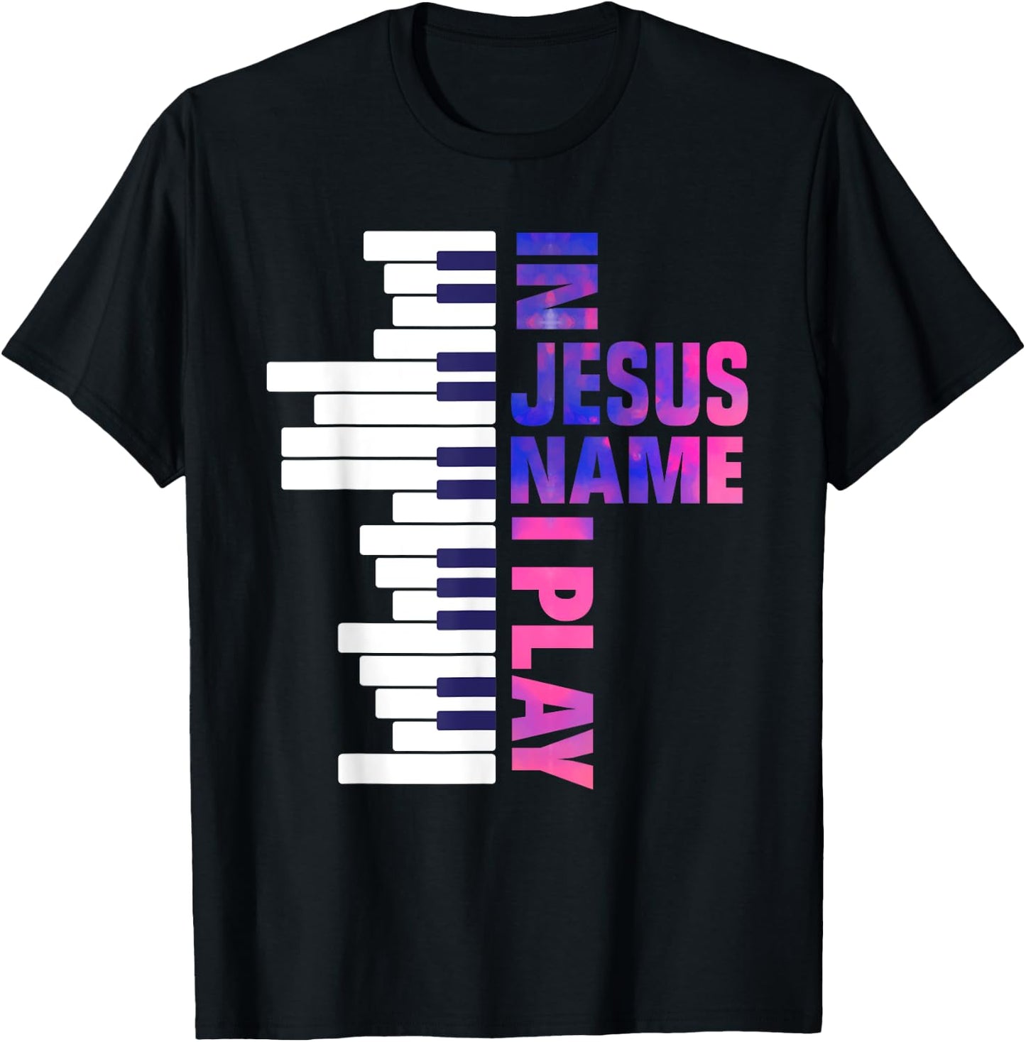 Christian Jesus Piano Player Pianist Keyboard Player Piano T-Shirt - T-Shirt | Black