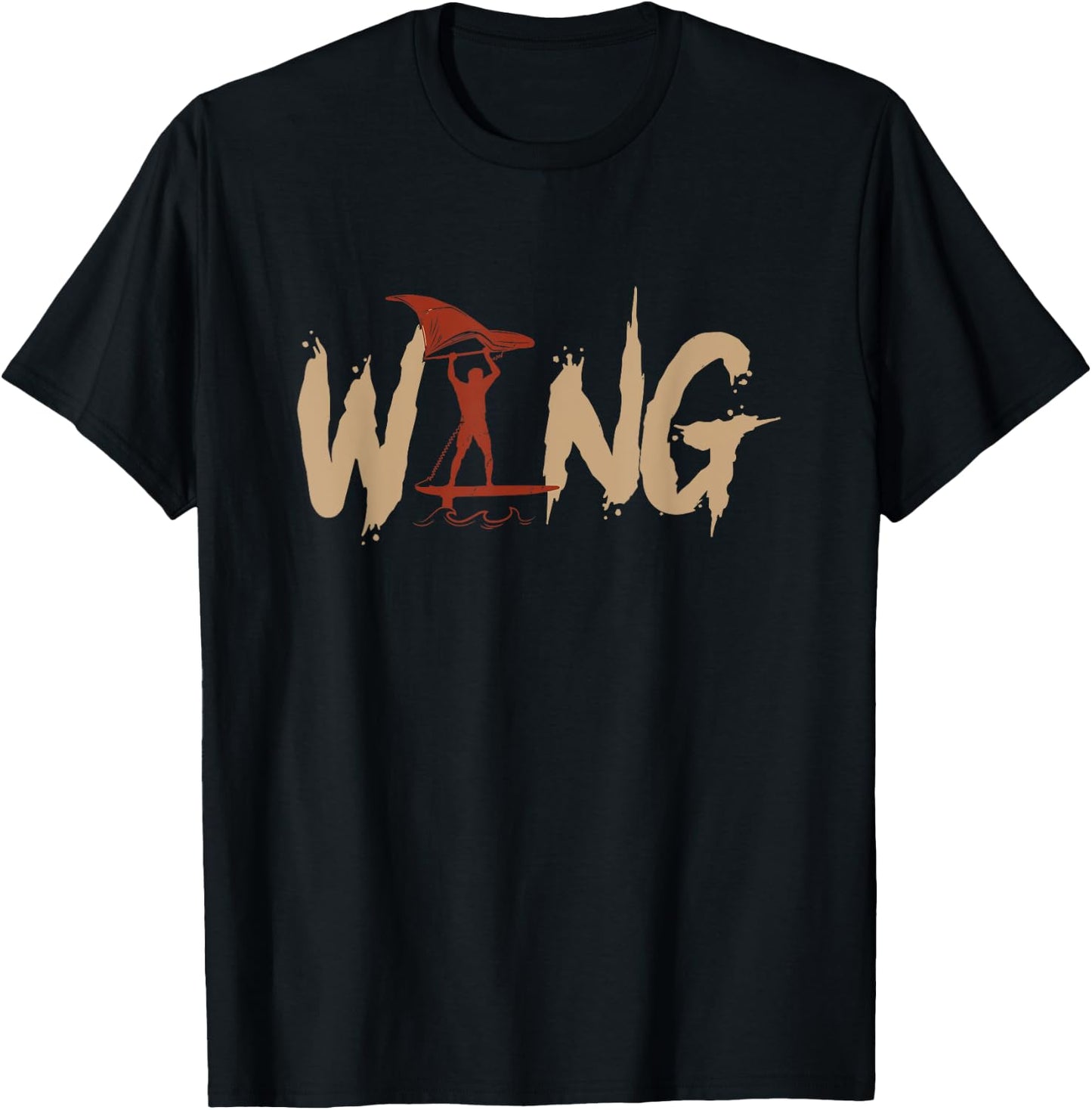 Wing Foiling Wing Surf Wing Foil Wingfoil T-Shirt - T-Shirt | Black