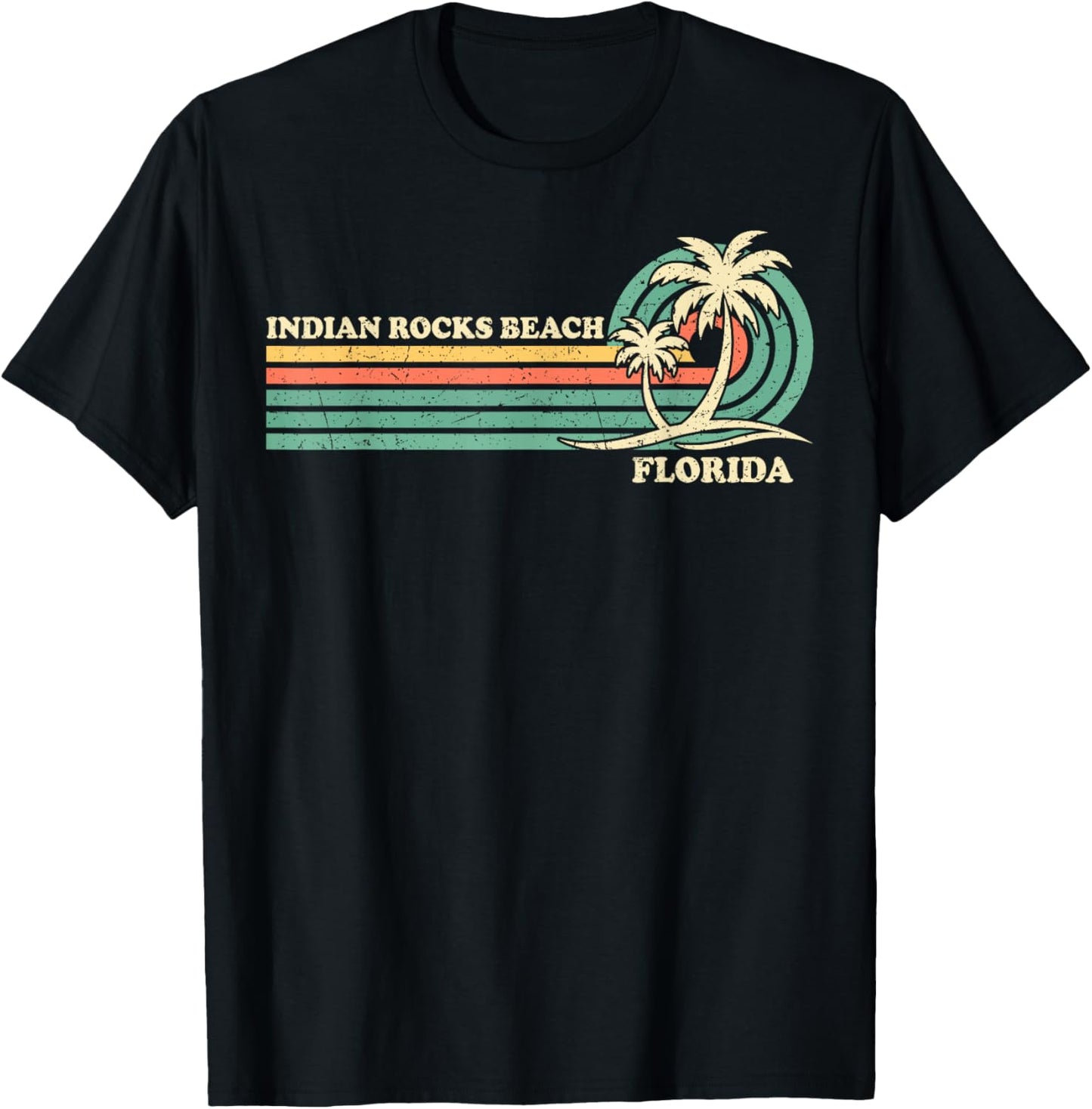 Vintage Retro Summer Vacation Florida Indian Rocks Beach T-Shirt - T-Shirt | Black