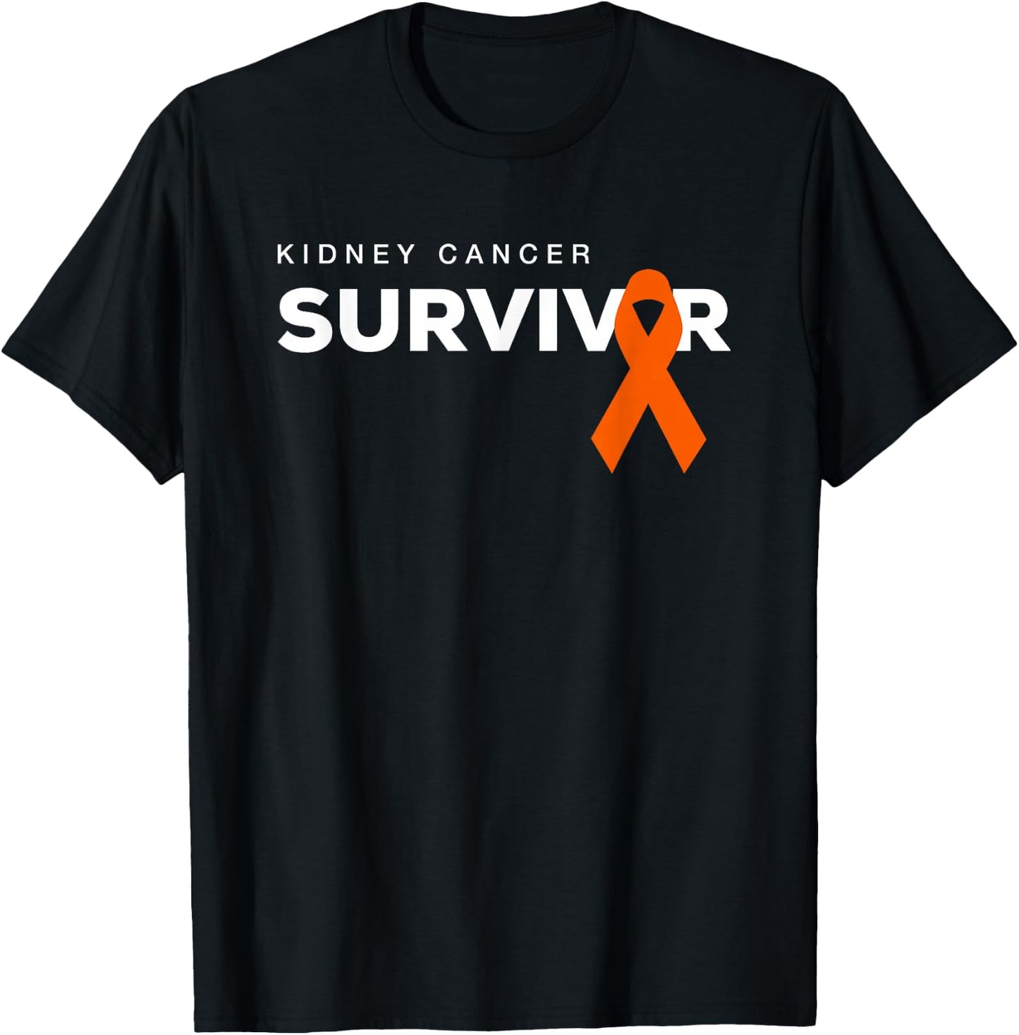 Kidney Cancer Survivor with Ribbon T-Shirt - T-Shirt | Black
