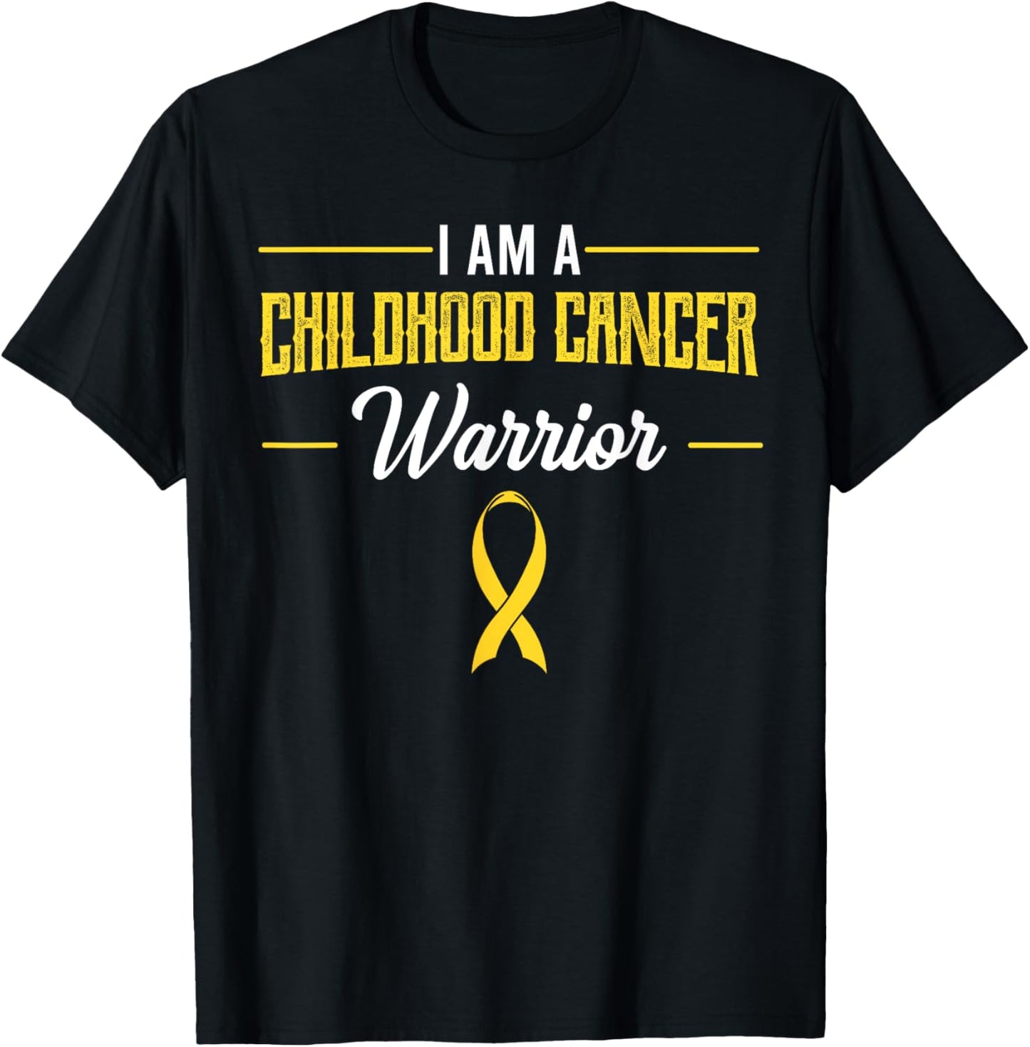 Childhood Cancer Warrior Pediatricians Awareness Ribbon Gift T-Shirt - T-Shirt | Black