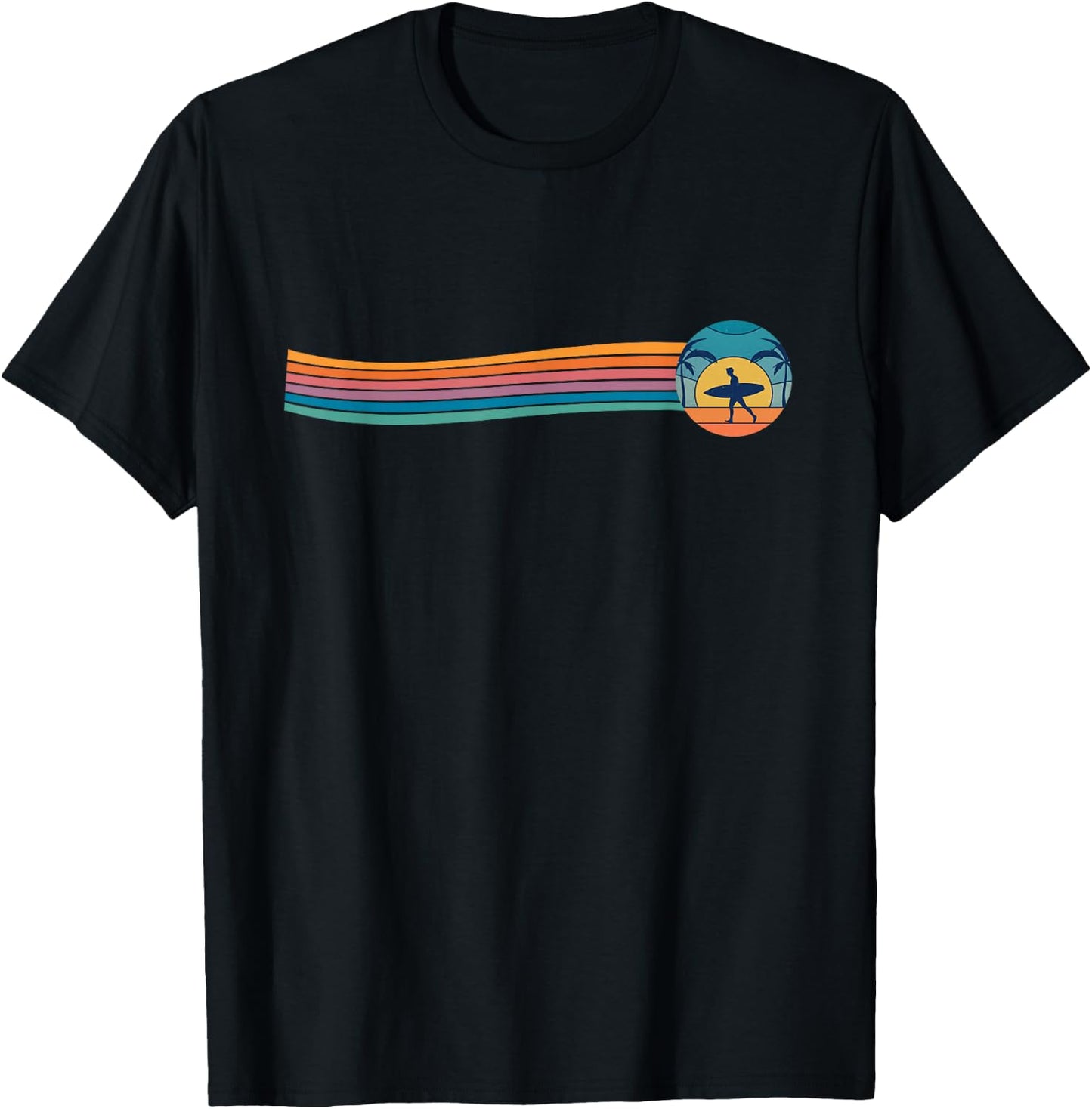 Surfboard Surf Surfer Surfboarder Retro Vintage T-Shirt - T-Shirt | Black