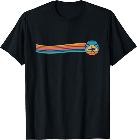 Surfboard Surf Surfer Surfboarder Retro Vintage T-Shirt - T-Shirt | Black