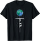 Faith Earth Day Cross Religious Christian Environmentalist T-Shirt - T-Shirt | Black
