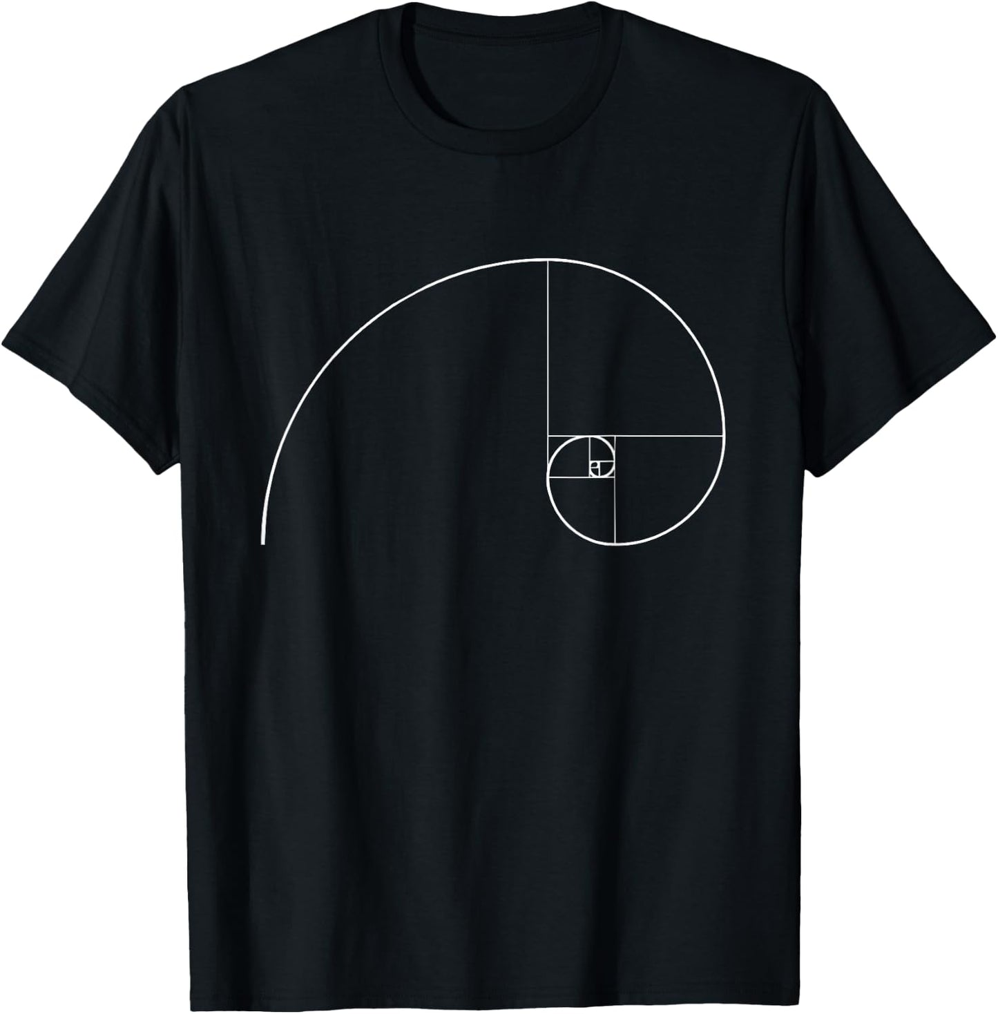 Fibonacci Spiral Golden Ratio Geometry Architecture Phi T-Shirt - T-Shirt | Black