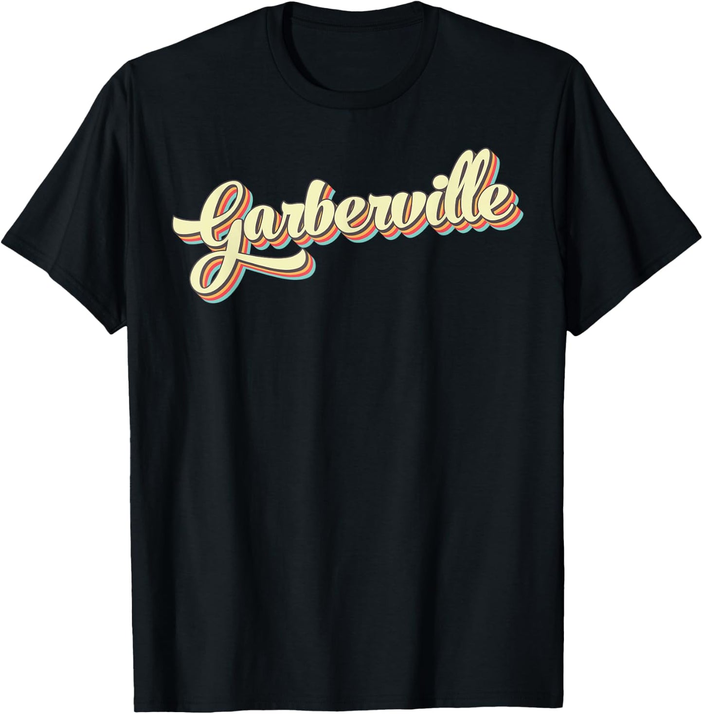 Garberville Retro Art Baseball Font Vintage T-Shirt - T-Shirt | Black