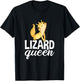 Lizard Queen Funny Cute Gecko Reptile Lover T-Shirt - T-Shirt | Black