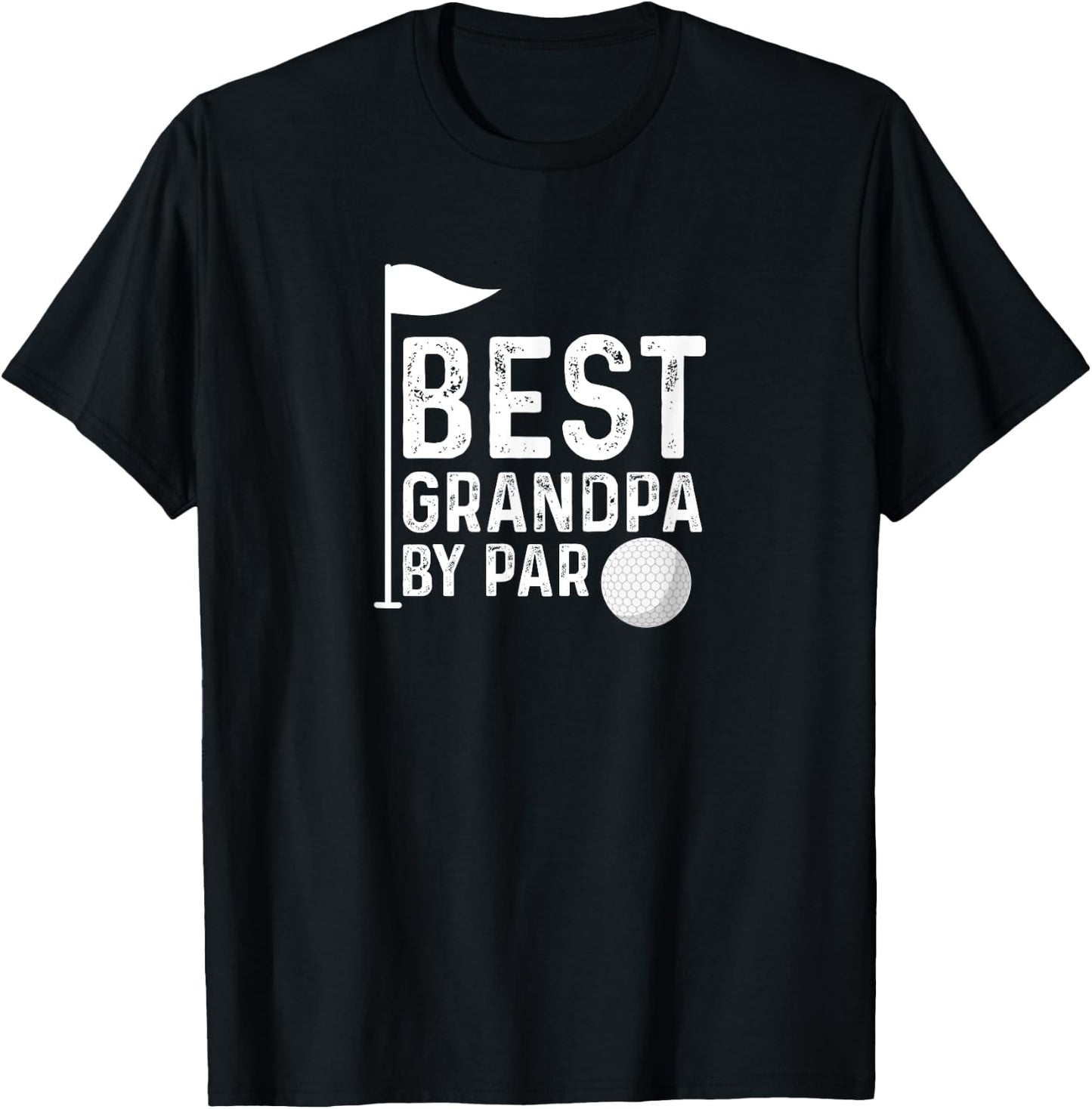 Best Grandpa By Par Father's Day Golf Grandad Golfing T-Shirt - T-Shirt | Black