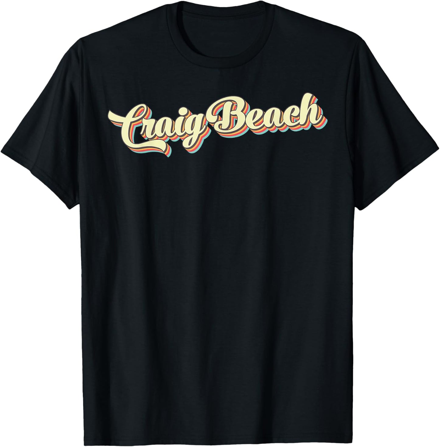 Craig Beach Retro Art Baseball Font Vintage Women Kids T-Shirt - T-Shirt | Black