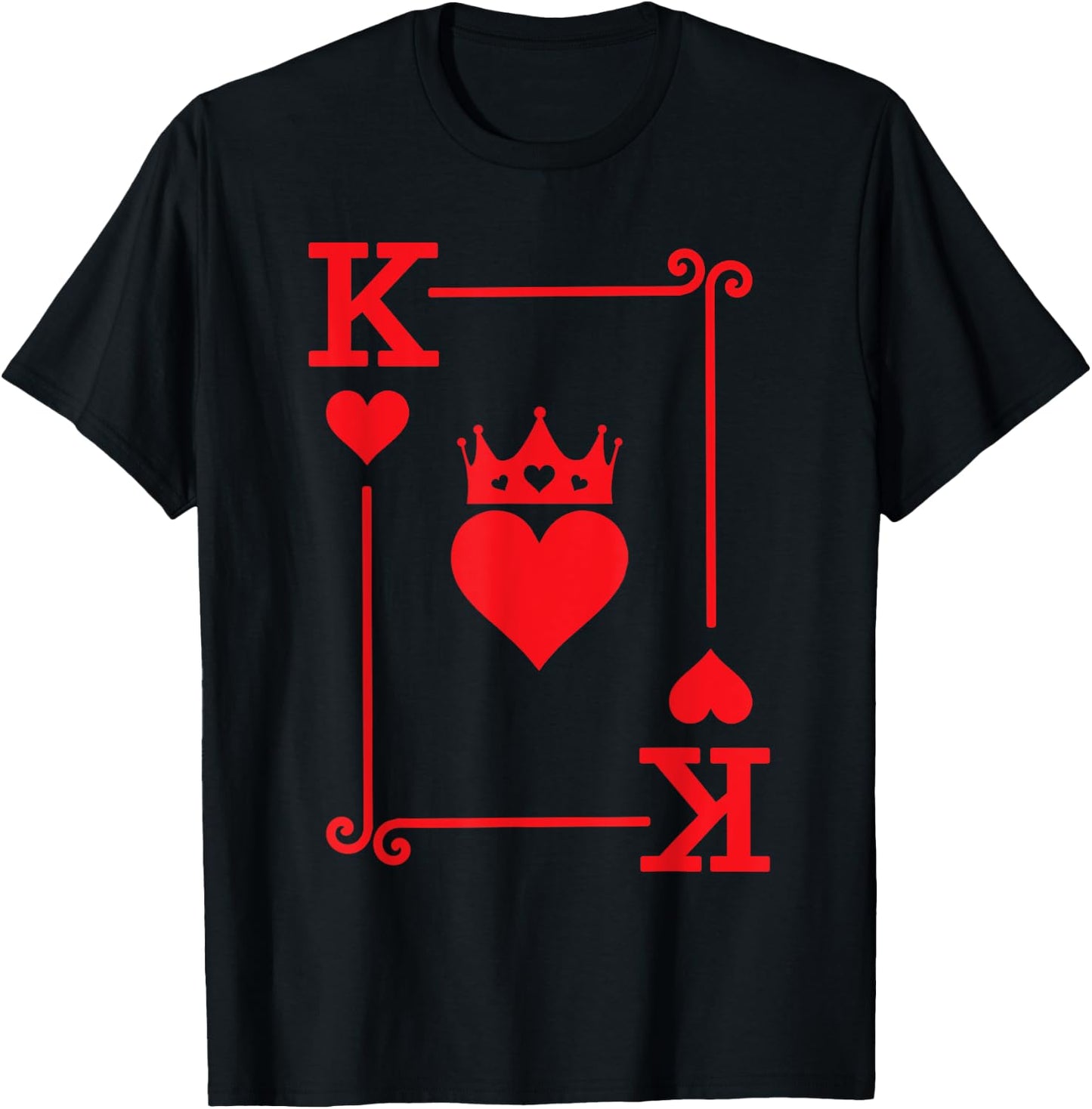 King Hearts Card Costume - Playing Cards - King of Hearts T-Shirt - T-Shirt | Black