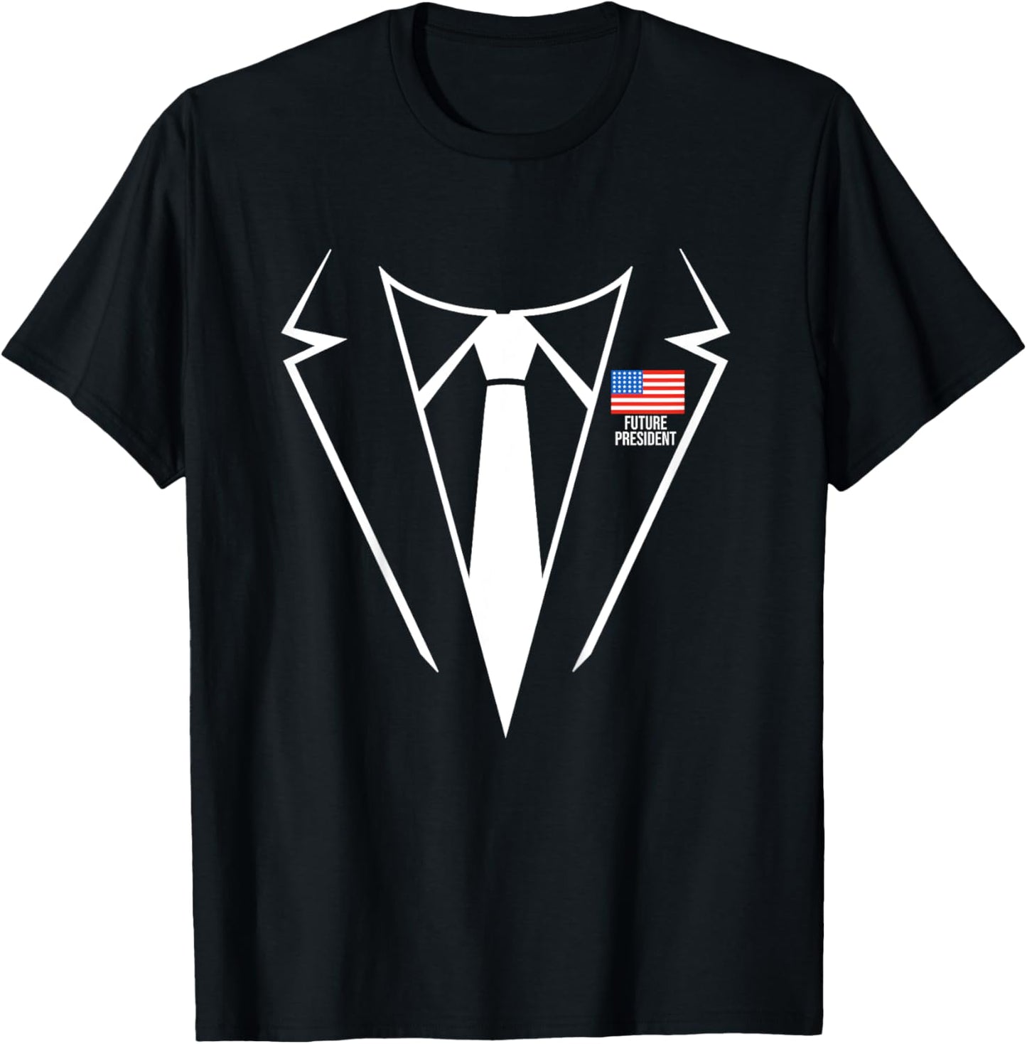 Future President Costume Suit Tux American Flag Patriotic Kids T-Shirt - T-Shirt | Black