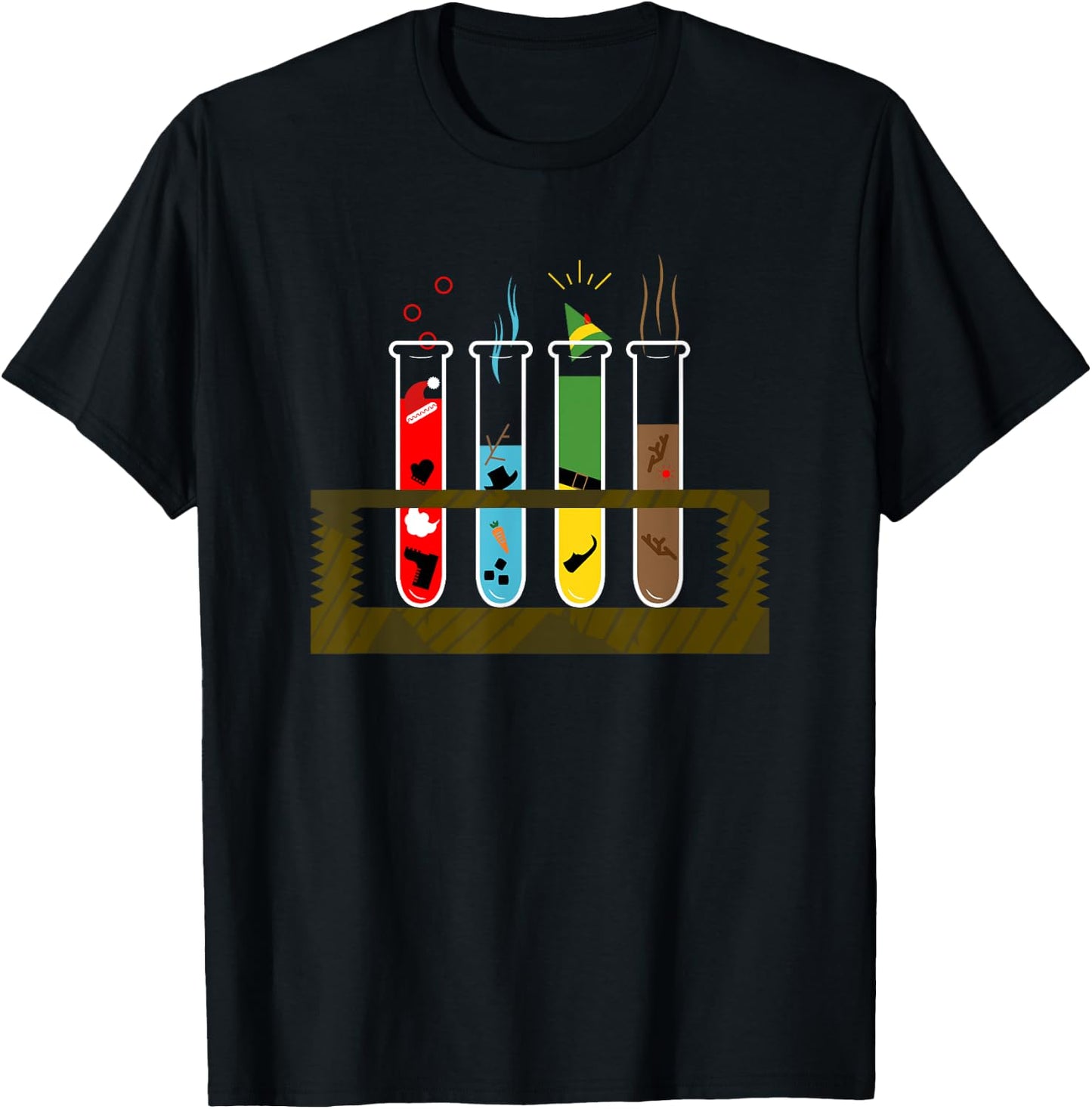 Melted Christmas - Chemist Christmas Funny - Test Tube T-Shirt - T-Shirt | Black