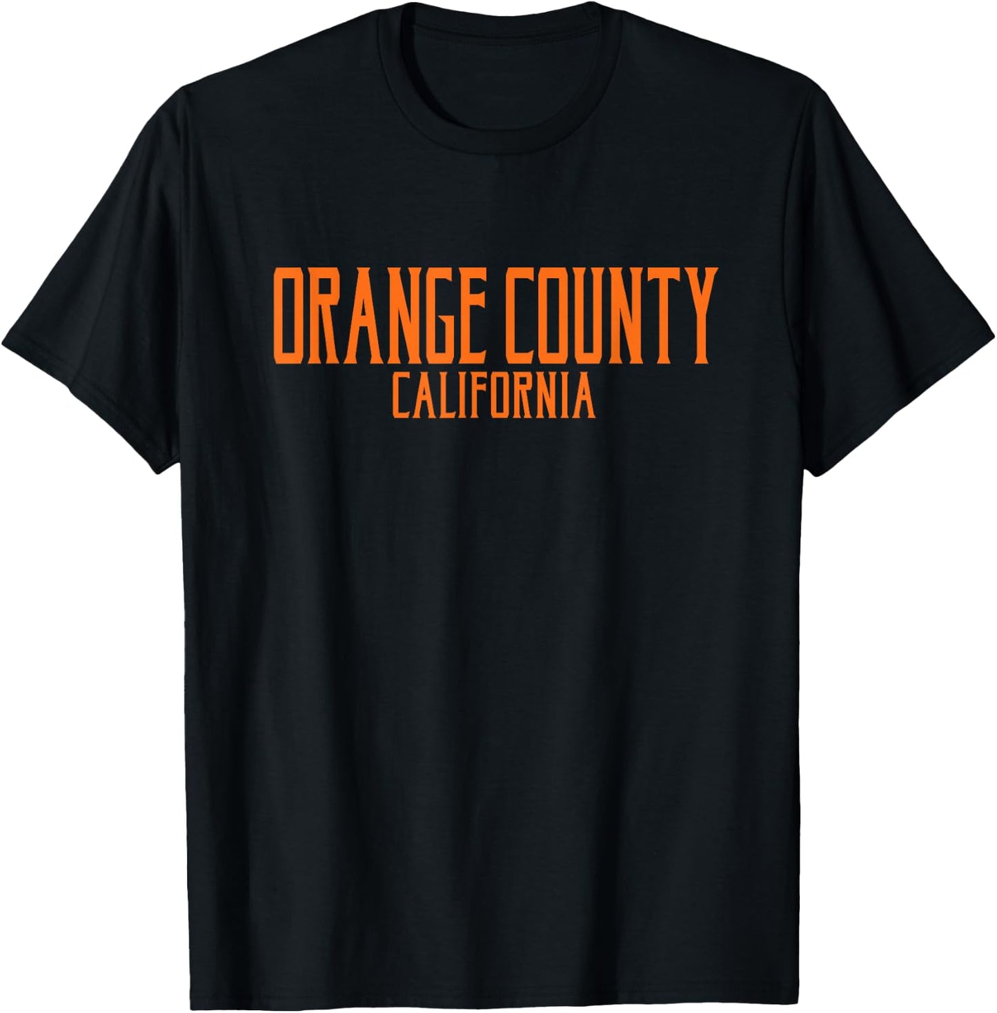 Orange County California Text Orange Print T-Shirt - T-Shirt | Black