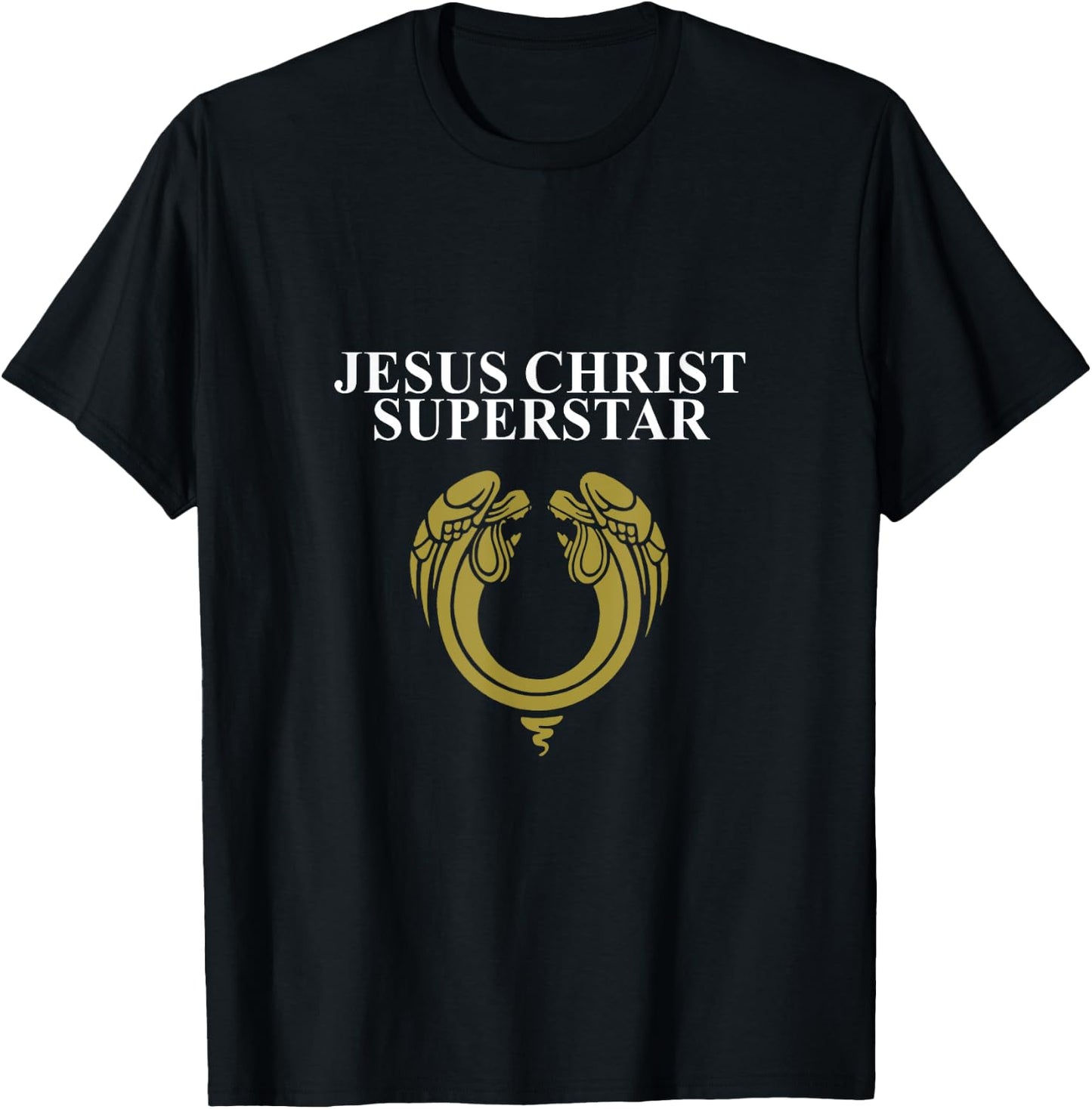 Andrew Lloyd Webber Official 'Jesus Christ Superstar' 1970 Classic Logo Brown Adult X-Small Classic Fit Short Sleeve Cotton T-Shirt - T-Shirt | Black