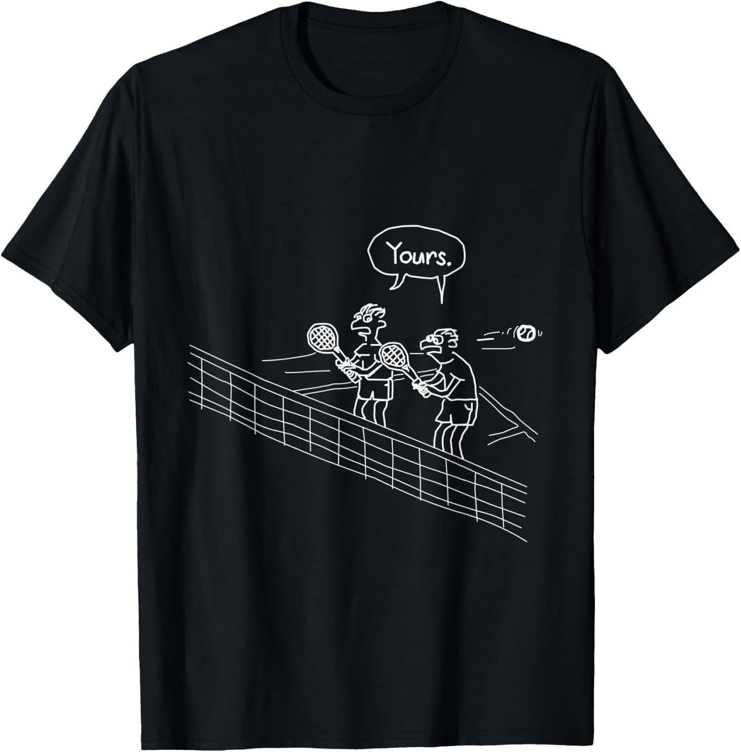 YOURS!! | Funny double tennis motif as a present fun gift T-Shirt - T-Shirt | Black