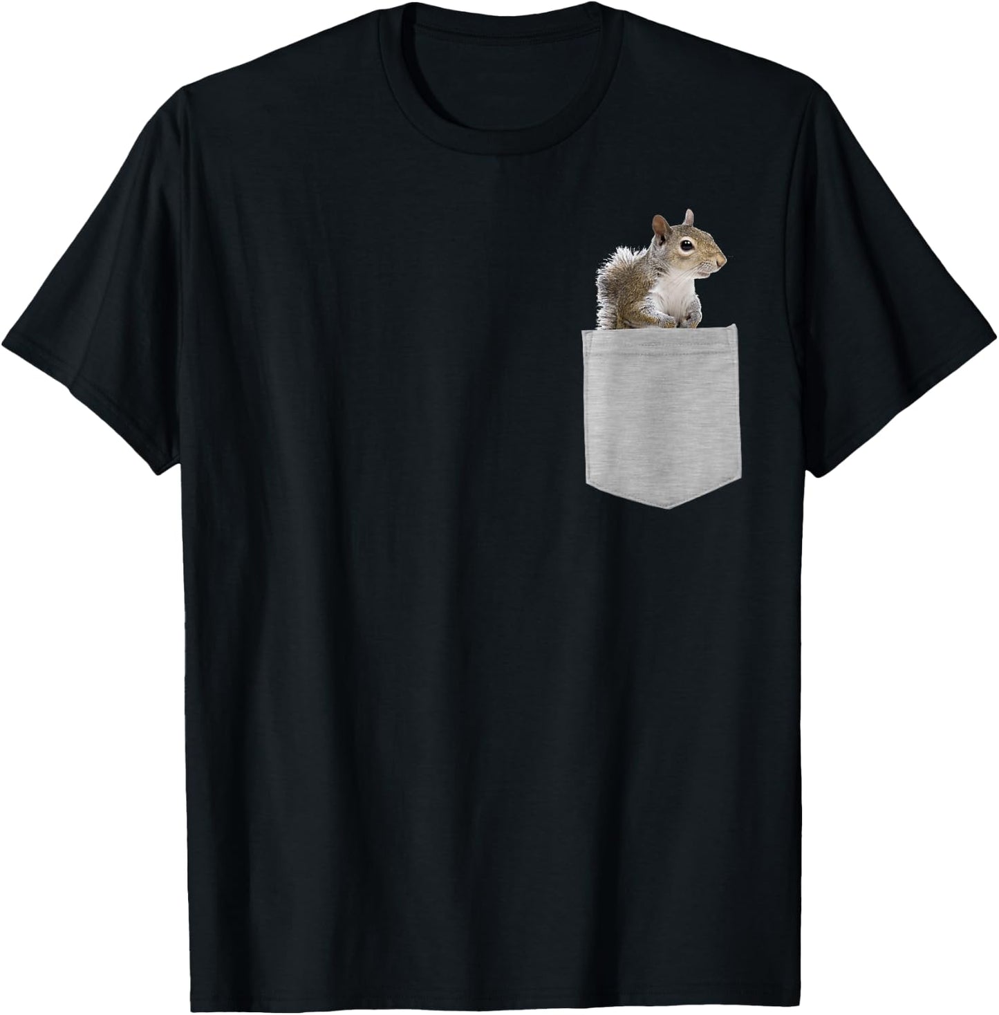 Animal in Your Pocket Grey Squirrel T-Shirt - T-Shirt | Black