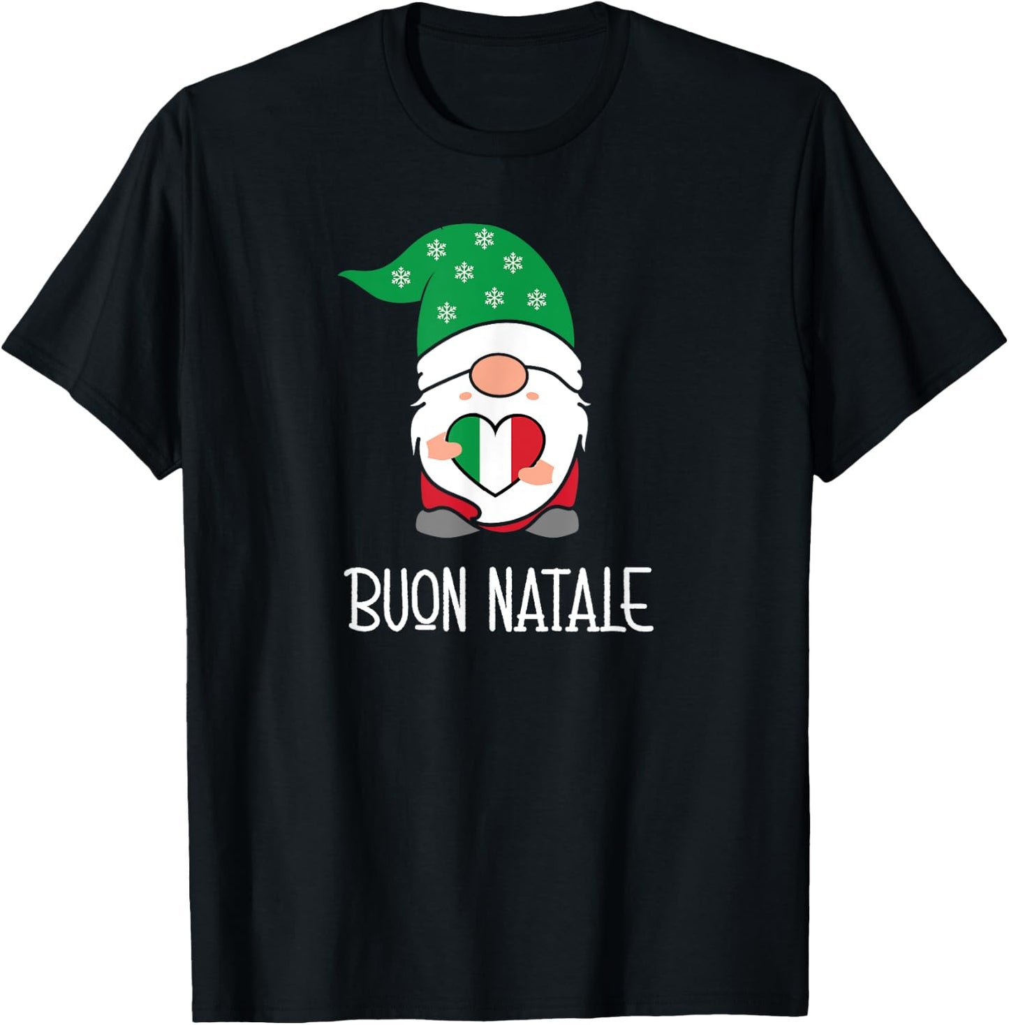 Buon Natale Italian Christmas Gnome T-Shirt - T-Shirt | Black