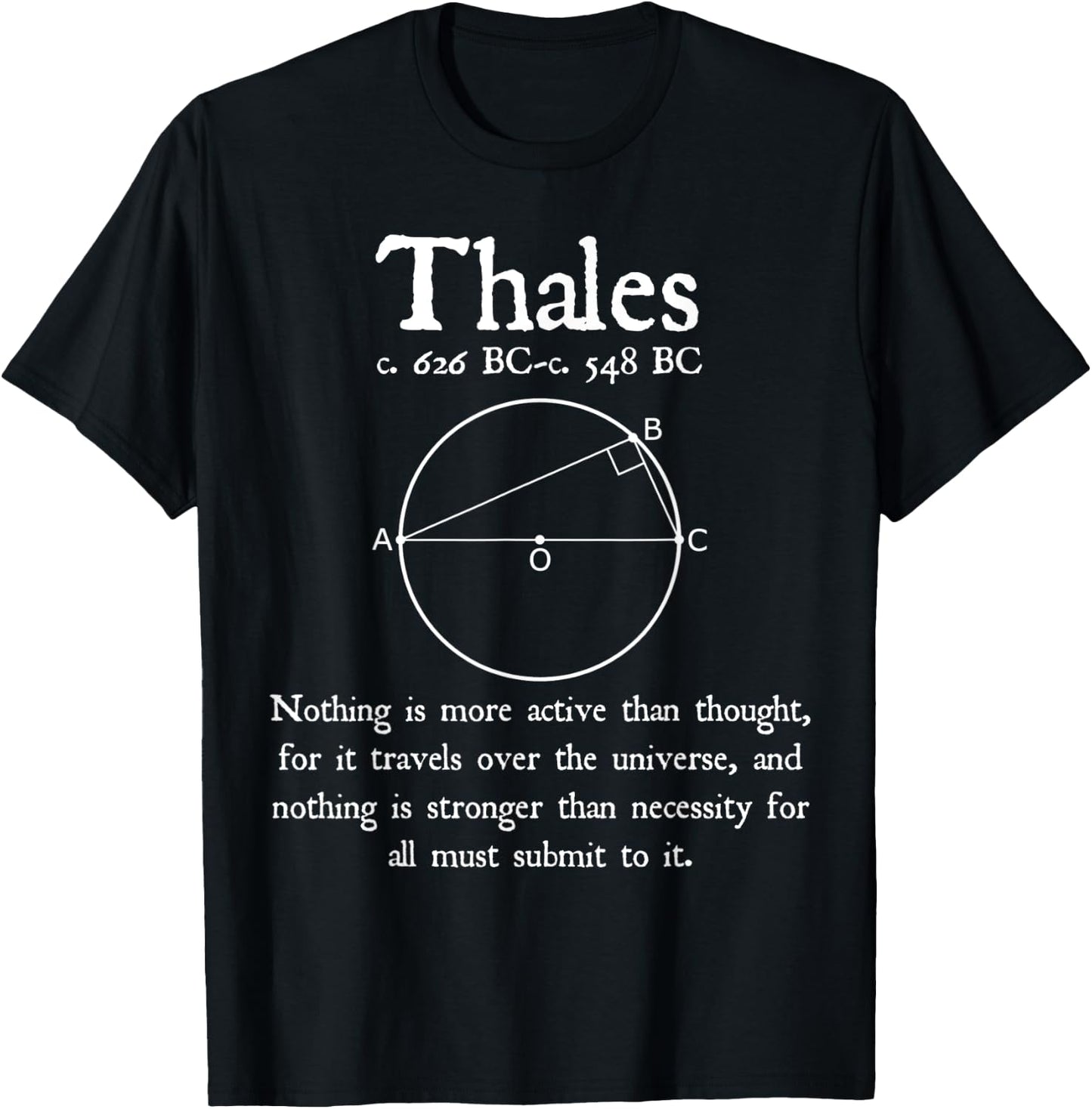 Nerdy Vintage Thales Geometry Math Teacher Men Women Kids T-Shirt - T-Shirt | Black