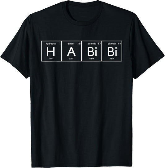 Habibi Funny Arabic Lebanese Word Periodic Table T-Shirt - T-Shirt | Black