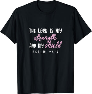 Psalm 28:7 - Gift & Men, Christian T-Shirt - T-Shirt | Black