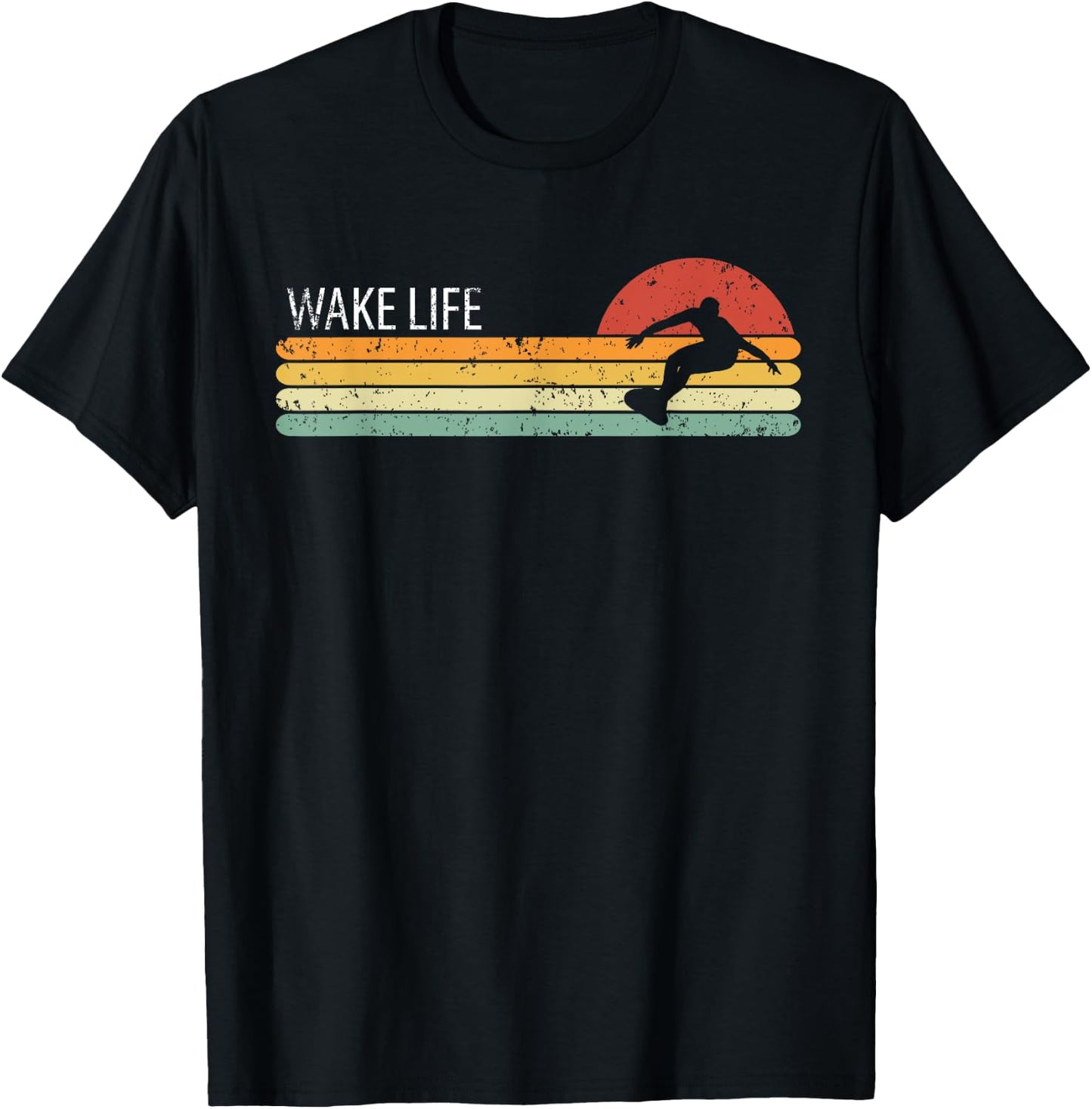Wakesurfing Life Wakesurf Wakesurfer Vintage Retro Wake Surf T-Shirt - T-Shirt | Black