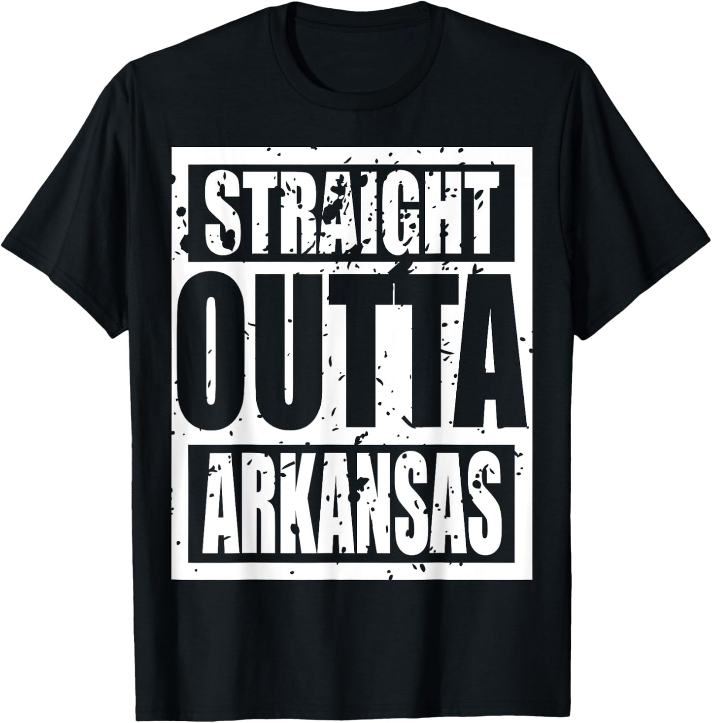 Straight Outta Arkansas Funny T-Shirt - T-Shirt | Black