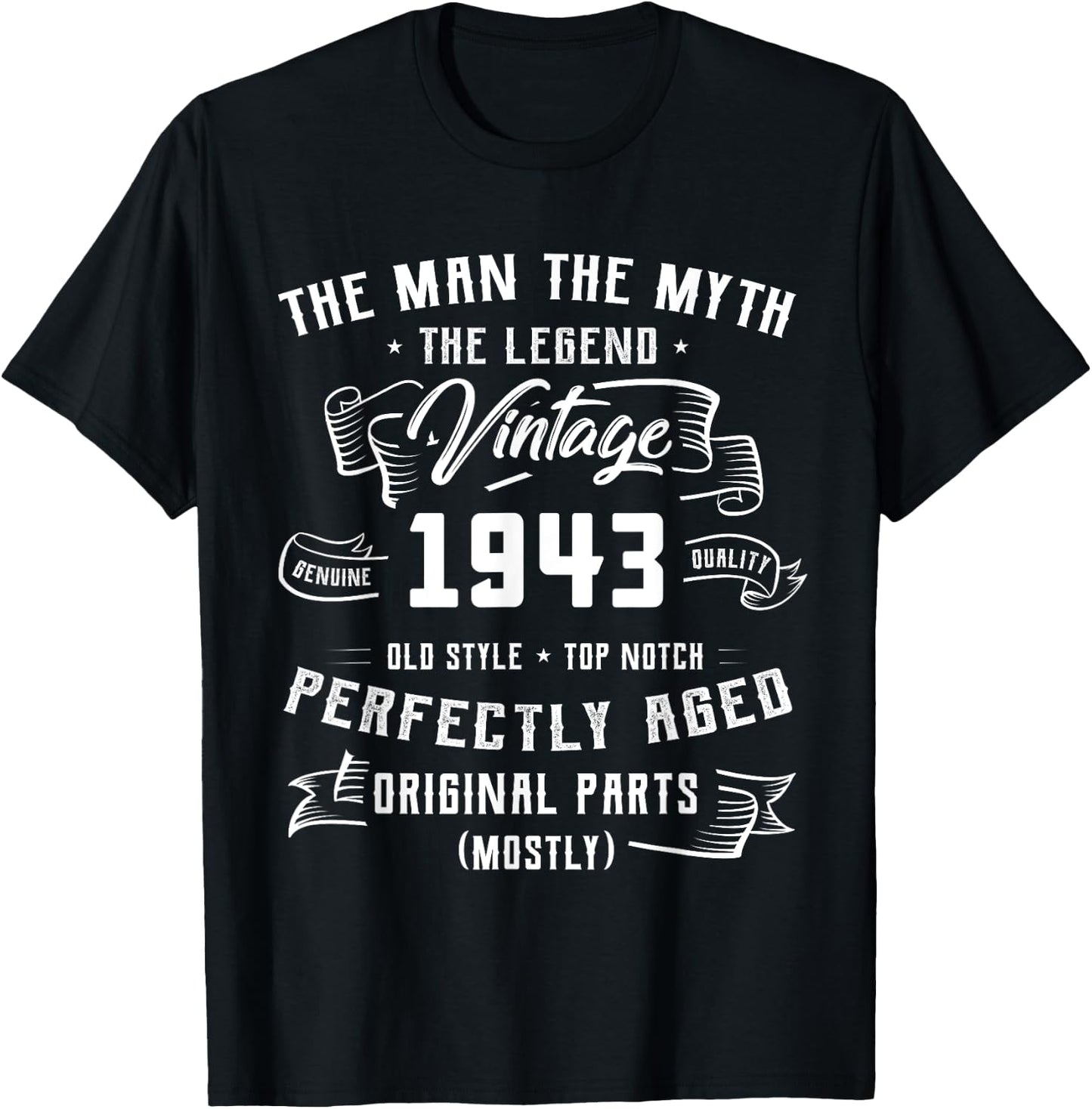 Man Myth Legend 1943 81st Birthday For 81 Years Old T-Shirt - T-Shirt | Black