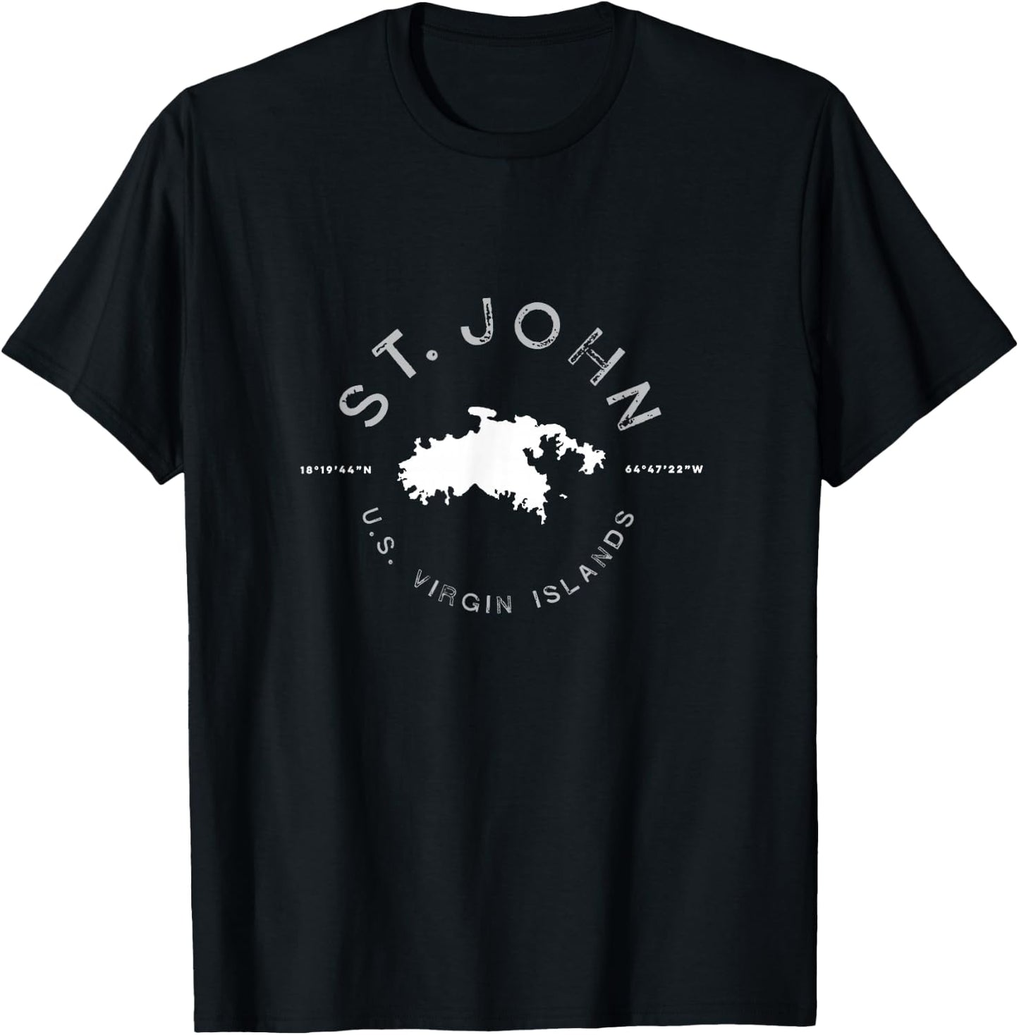 St. John USVI Vintage Retro Graphic T shirt T-Shirt - T-Shirt | Black