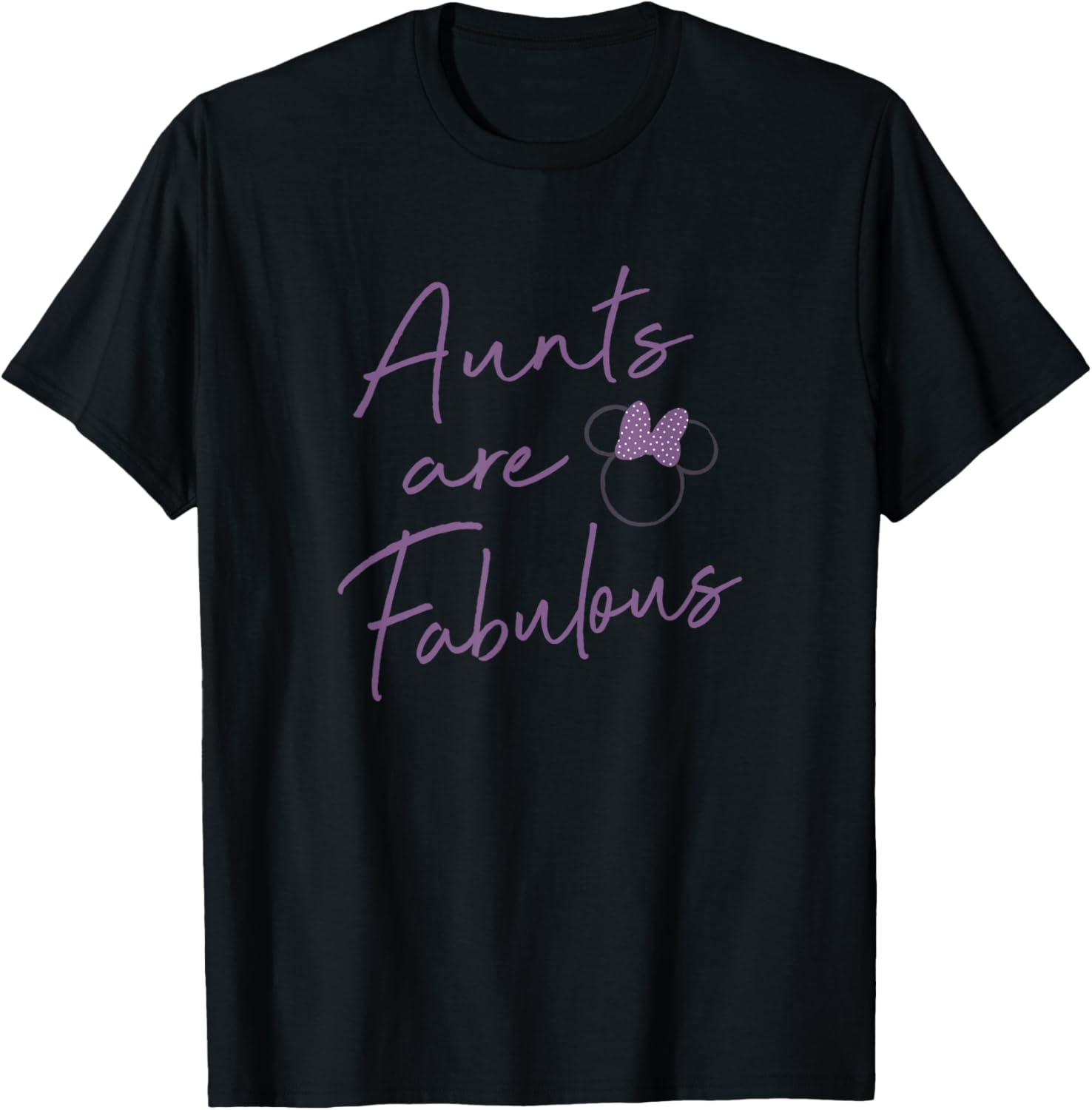 Disney Minnie Mouse Aunts Are Fabulous Purple Text T-Shirt - T-Shirt | Black