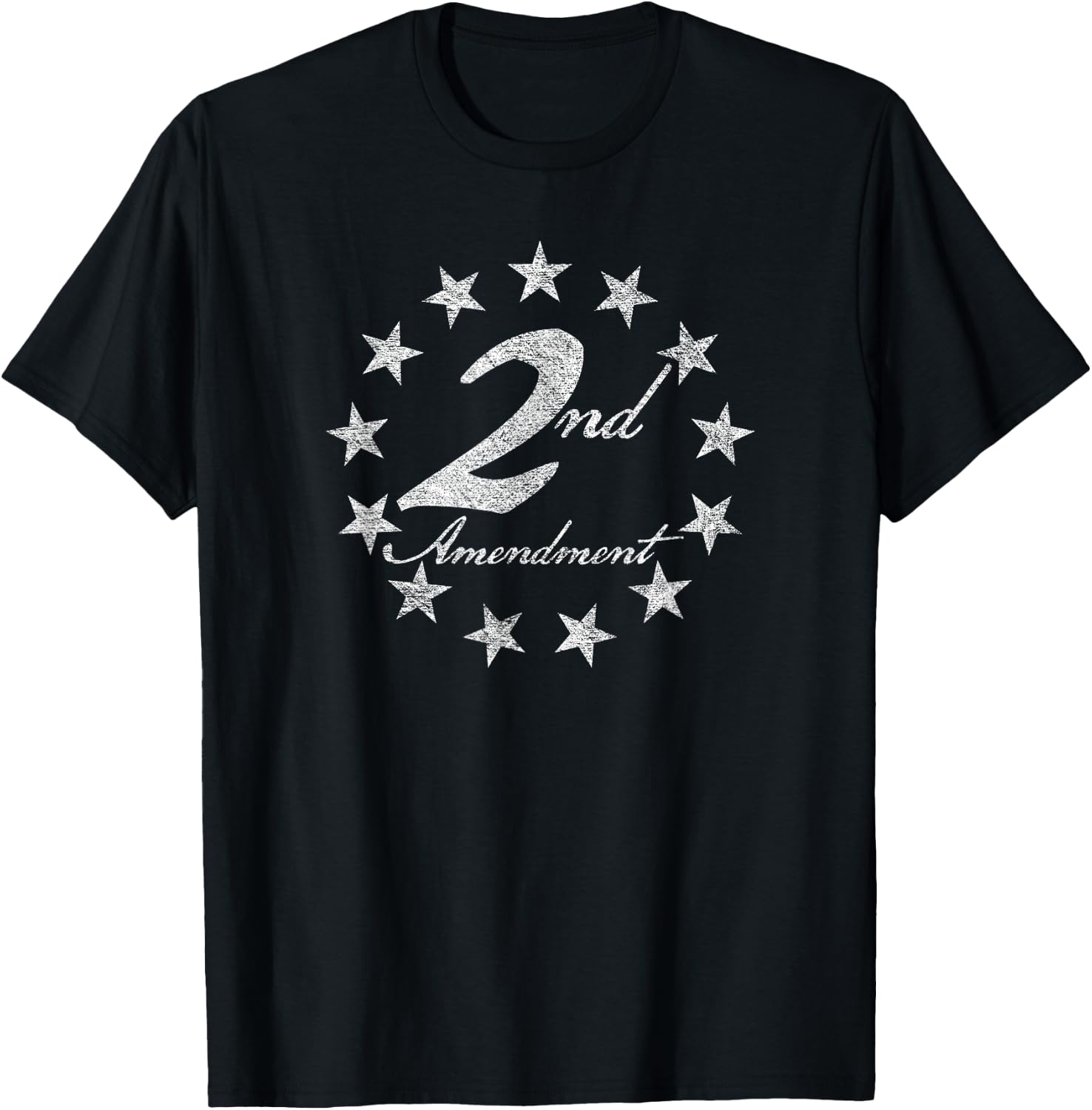 2nd Second Amendment Betsy Ross Flag Ring of Stars T-Shirt - T-Shirt | Black